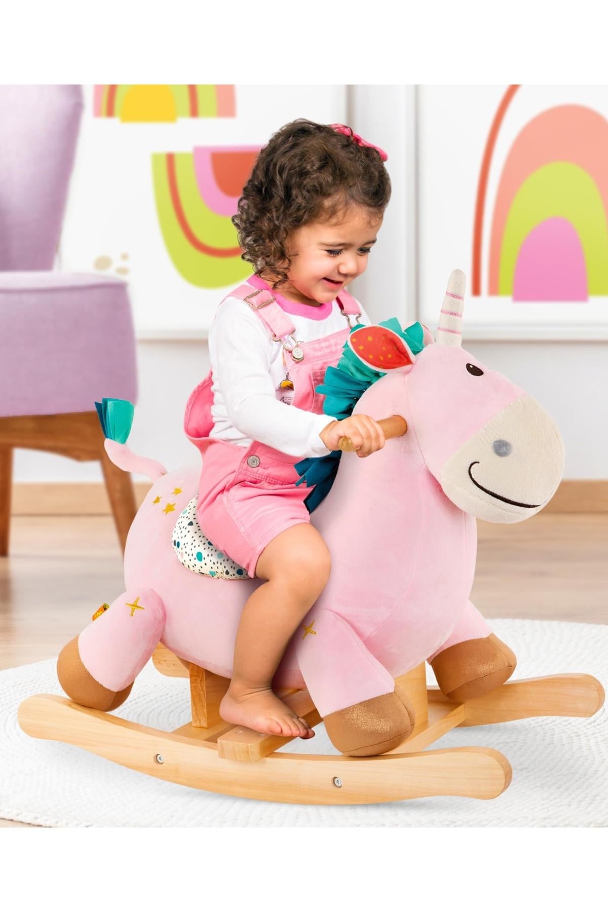B.Toys Sallanan Unicorn - Pembe Çok Renkli