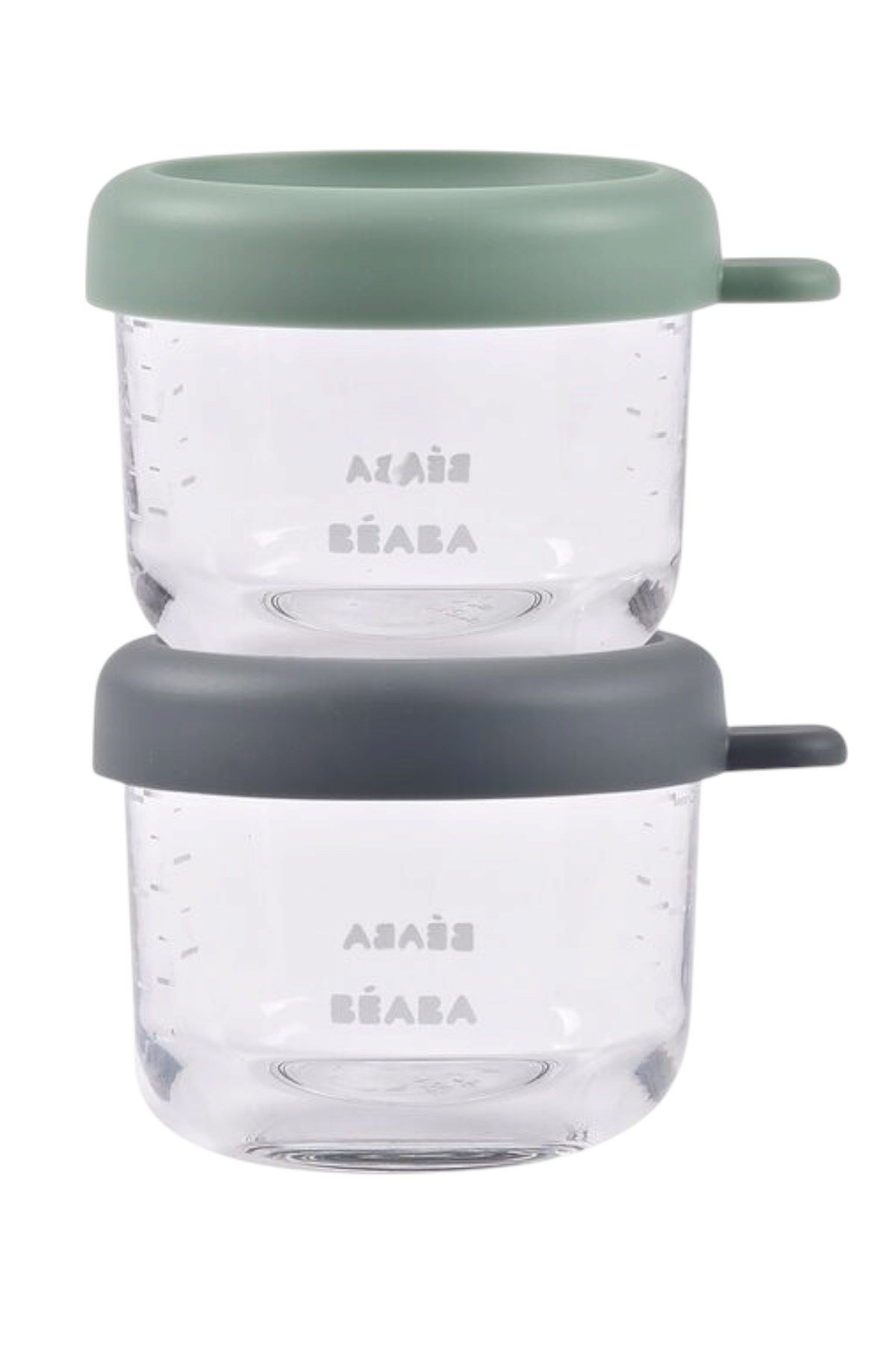 Beaba / Bebek cam mama kavanozu 2li set, 150 ml Mineral / 150 ml Sage Green Çok Renkli