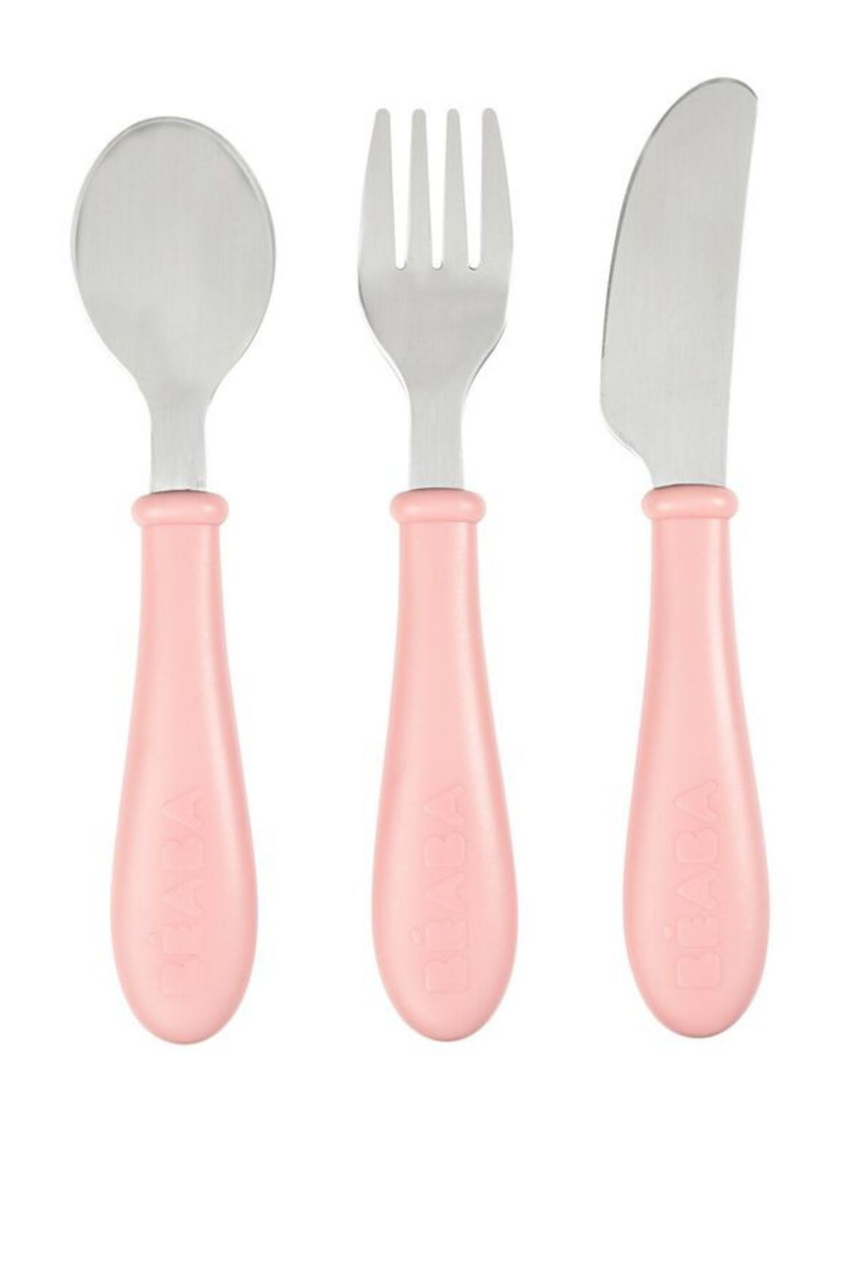 Beaba / Paslanmaz Çelik Çatal Bıçak Kaşık Seti, Old Pink Pembe