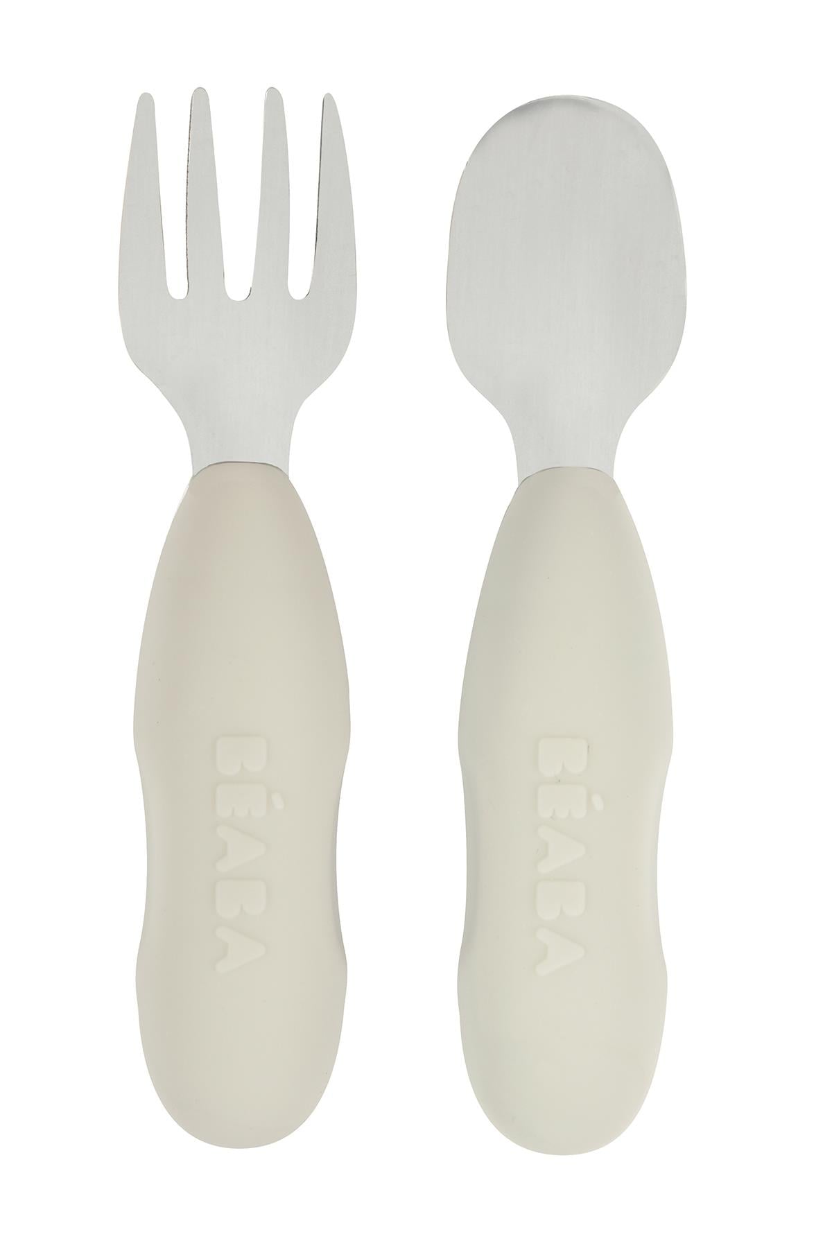 Beaba / Paslanmaz Çelik Çatal Kaşık Şeti Grey