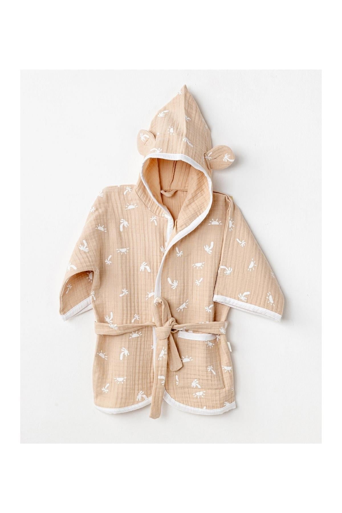 BEBEK BORNOZ BATHROBE  SMIL ALL DAY Bej