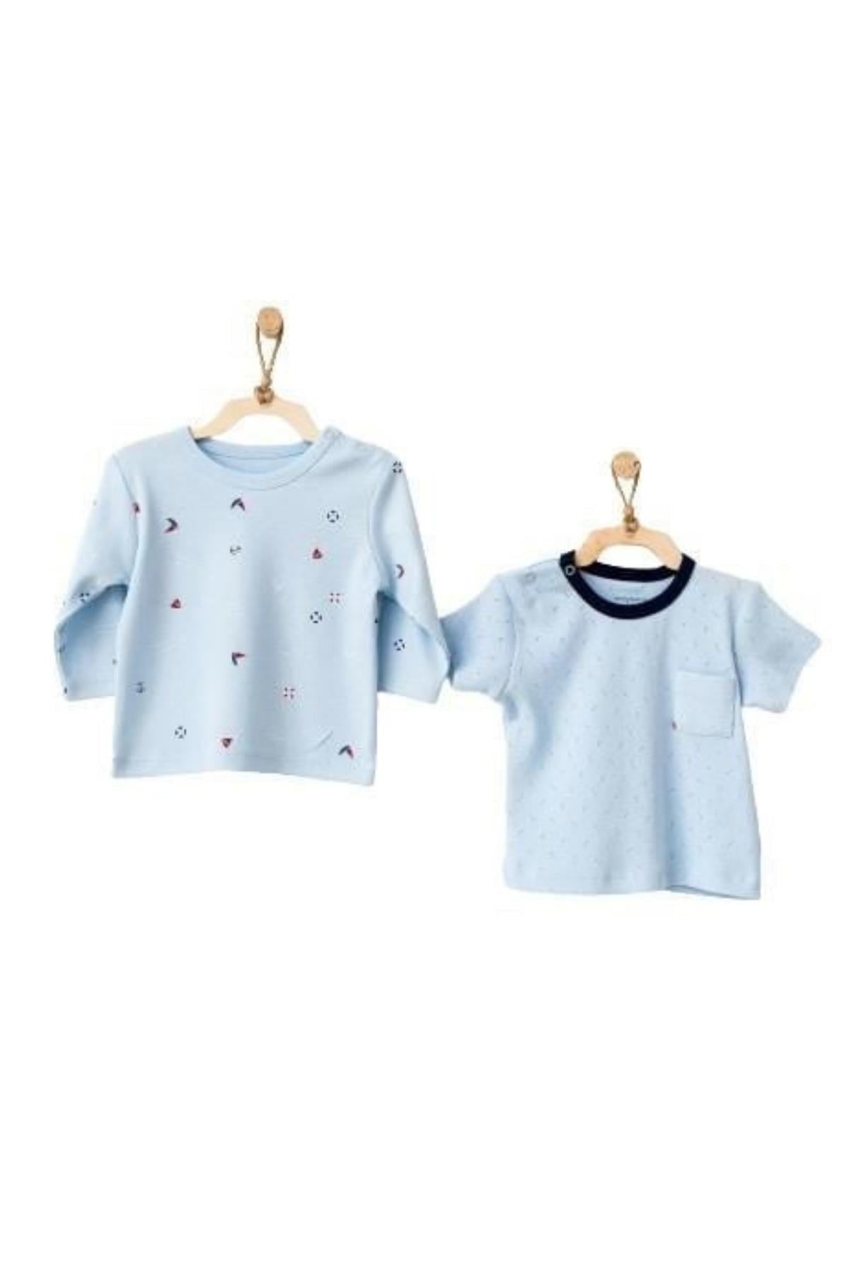 BEBEK TSHIRT 2 PCS TSHIRT THE SEASIDE LIFE Mavi