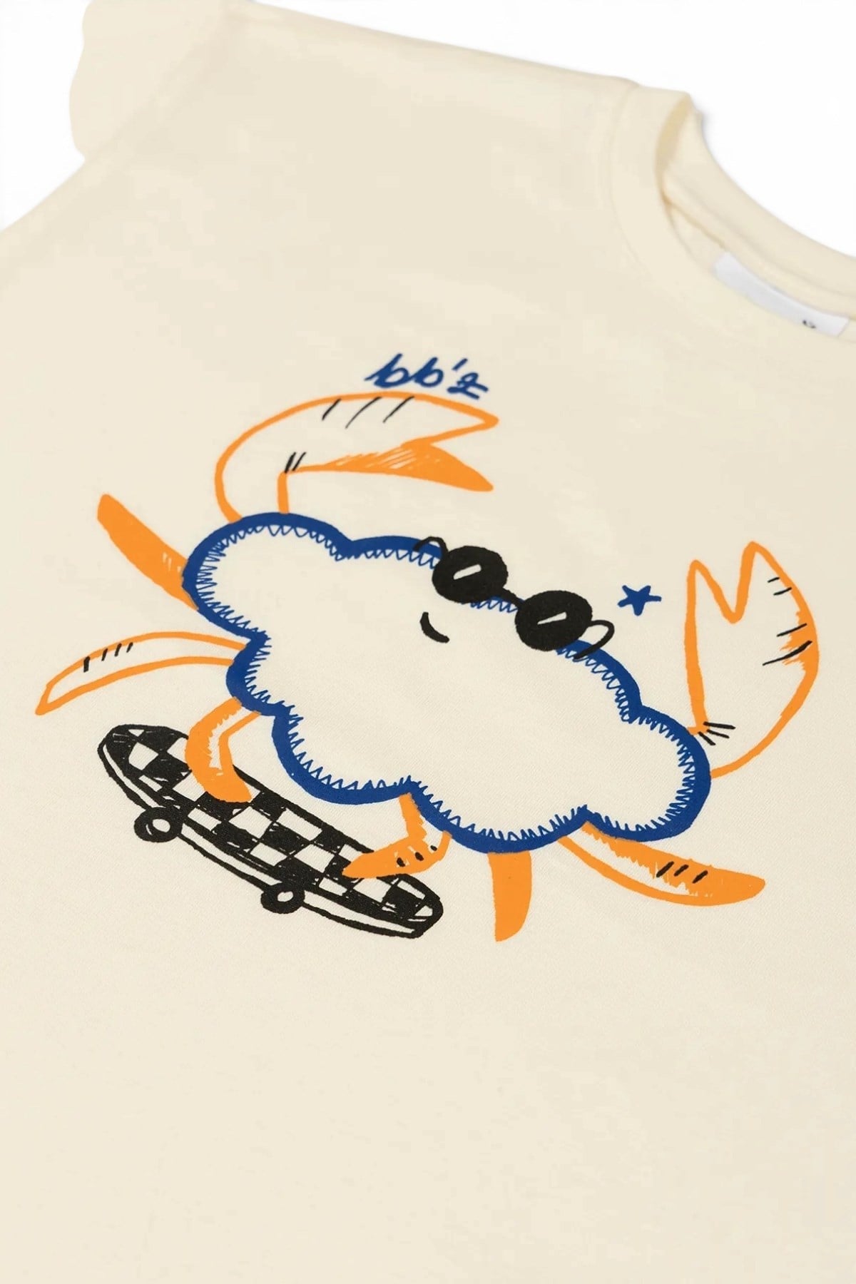 Beetlebeez / Cool Funny Crab Oversize T-Shirt_Ecru Çok Renkli