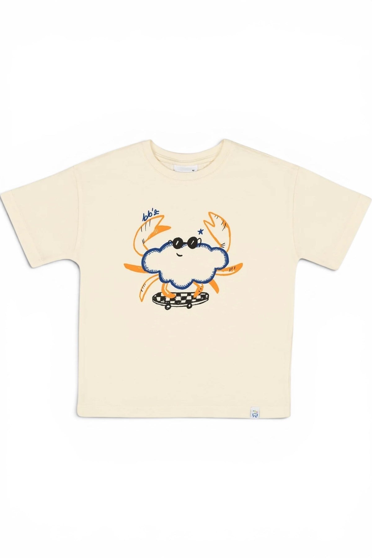Beetlebeez / Cool Funny Crab Oversize T-Shirt_Ecru Çok Renkli