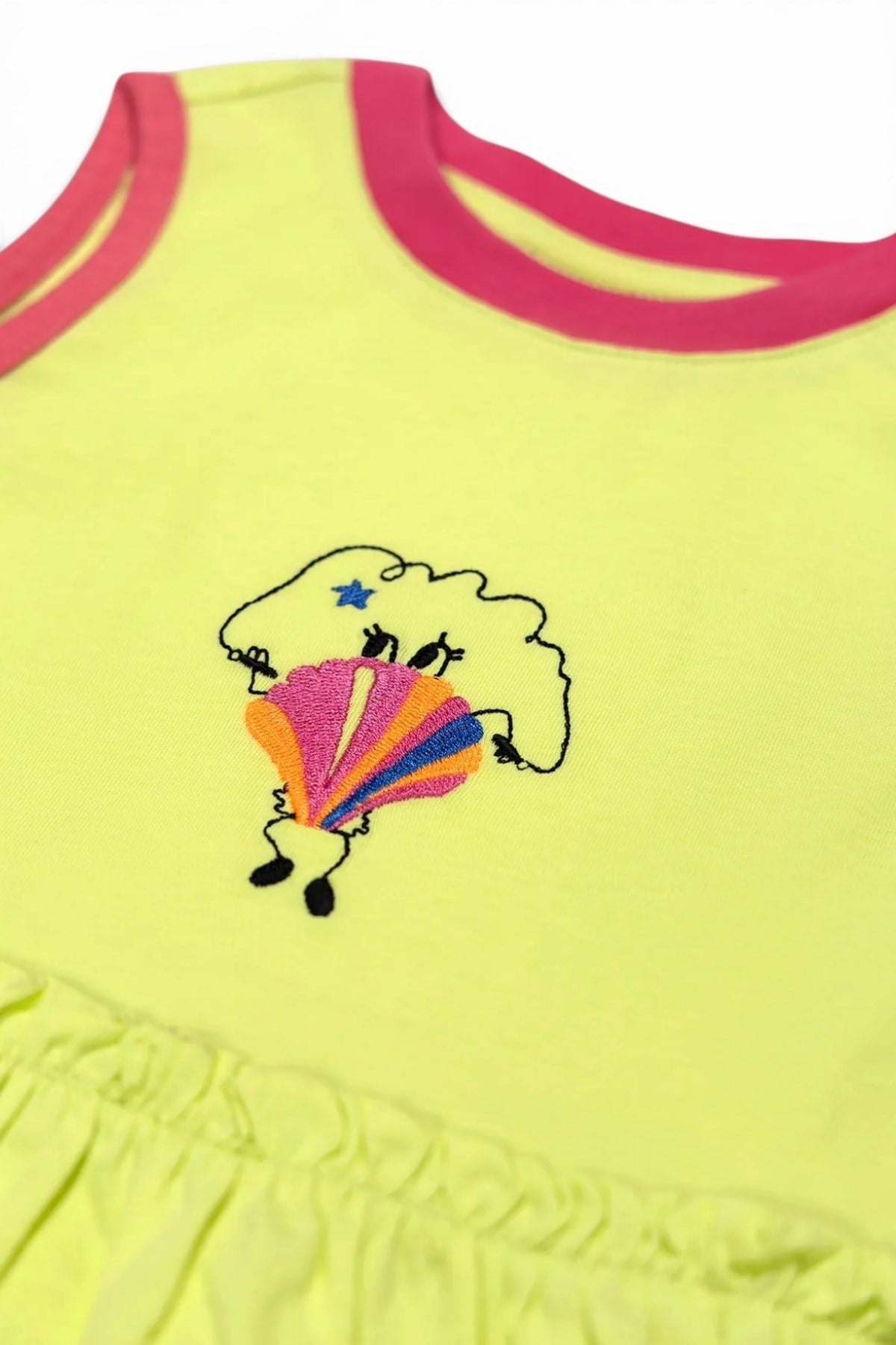 Beetlebeez / Hey J'oyster Frilled Dress_Lime Çok Renkli