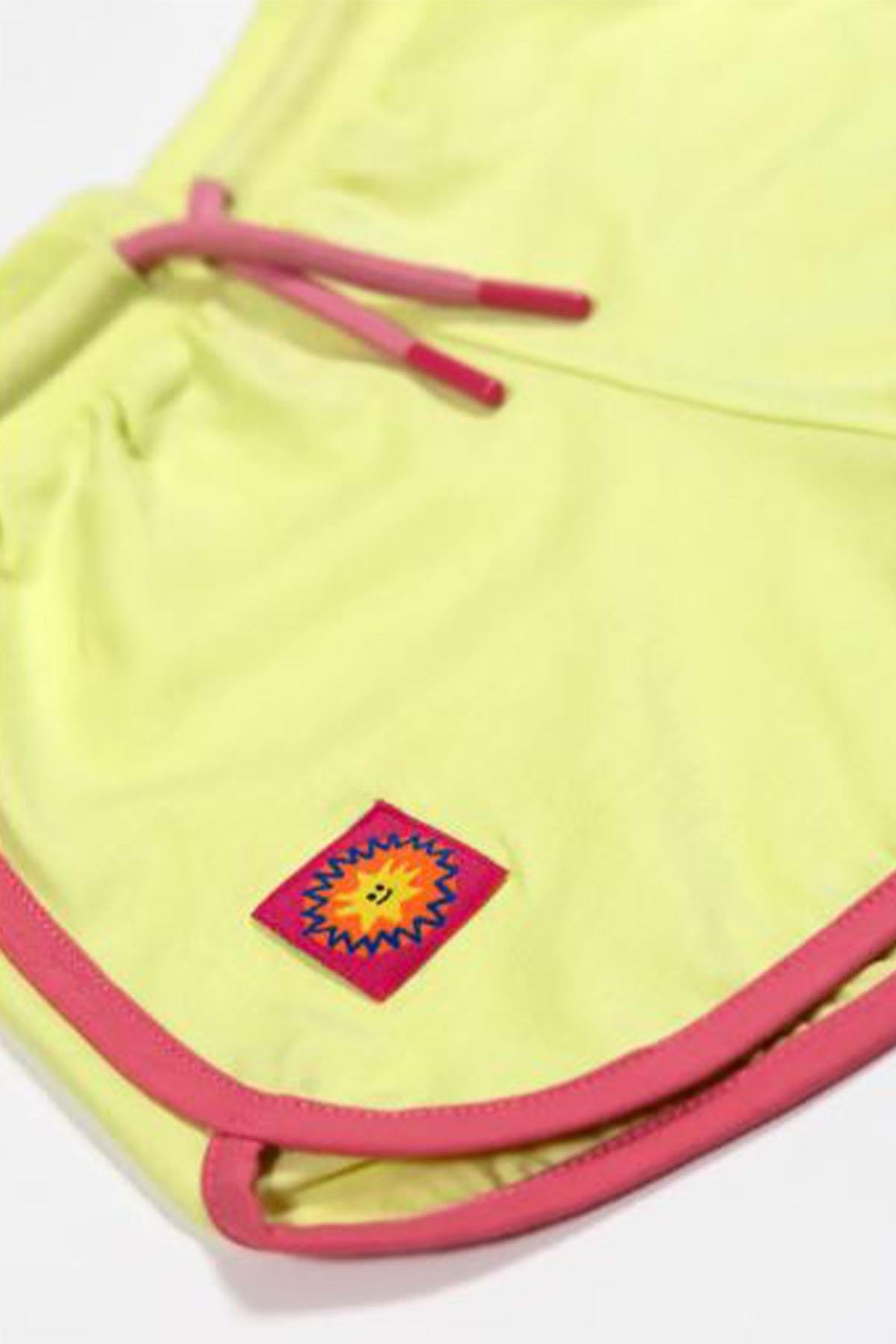 Beetlebeez / Retro Shorts - Lime with Pink Trim Çok Renkli