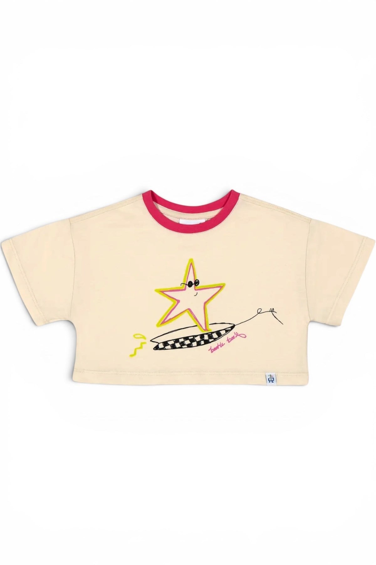 Beetlebeez / Surfer Starfish Crop T-Shirt_Ecru Çok Renkli