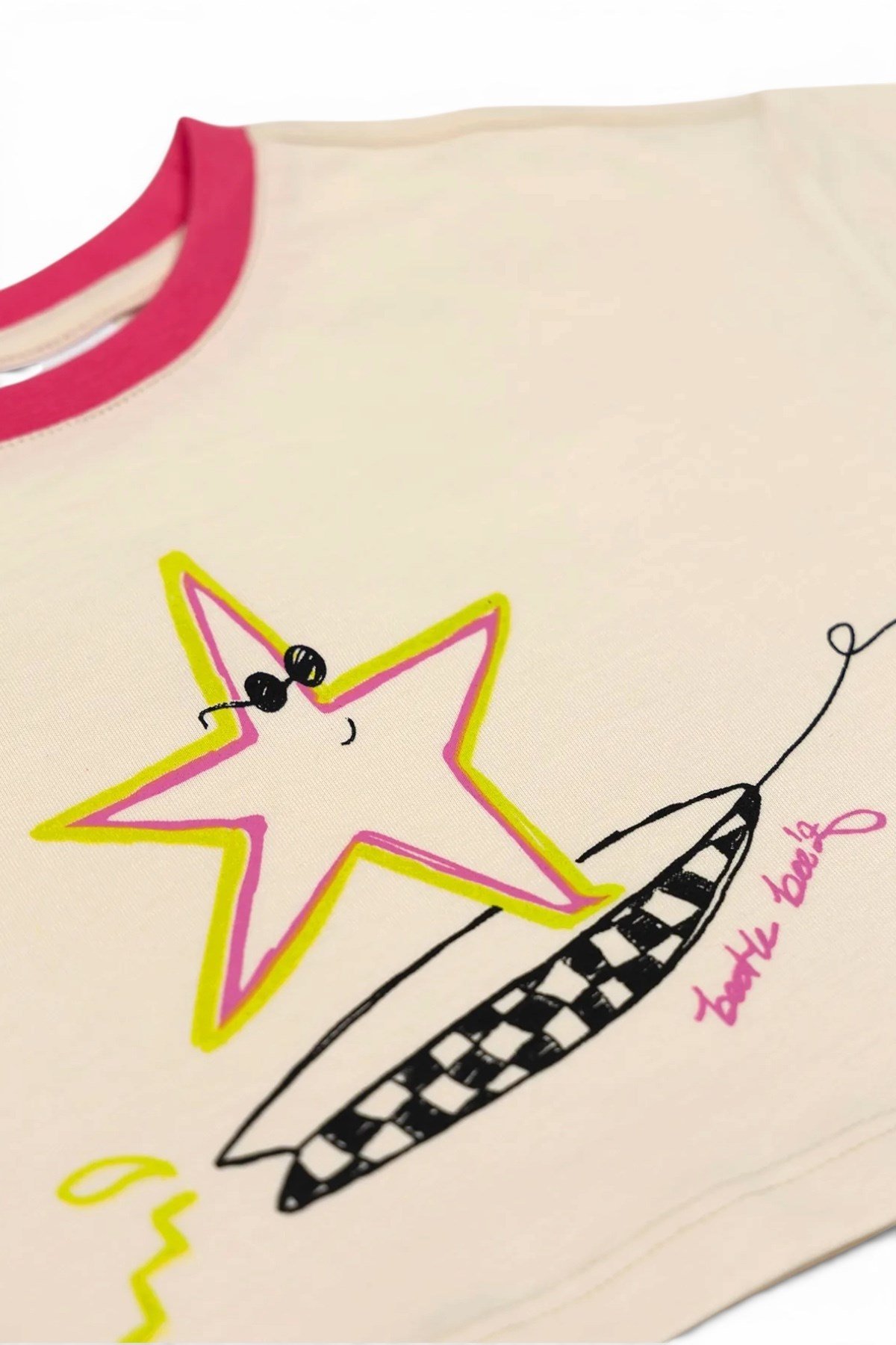 Beetlebeez / Surfer Starfish Crop T-Shirt_Ecru Çok Renkli