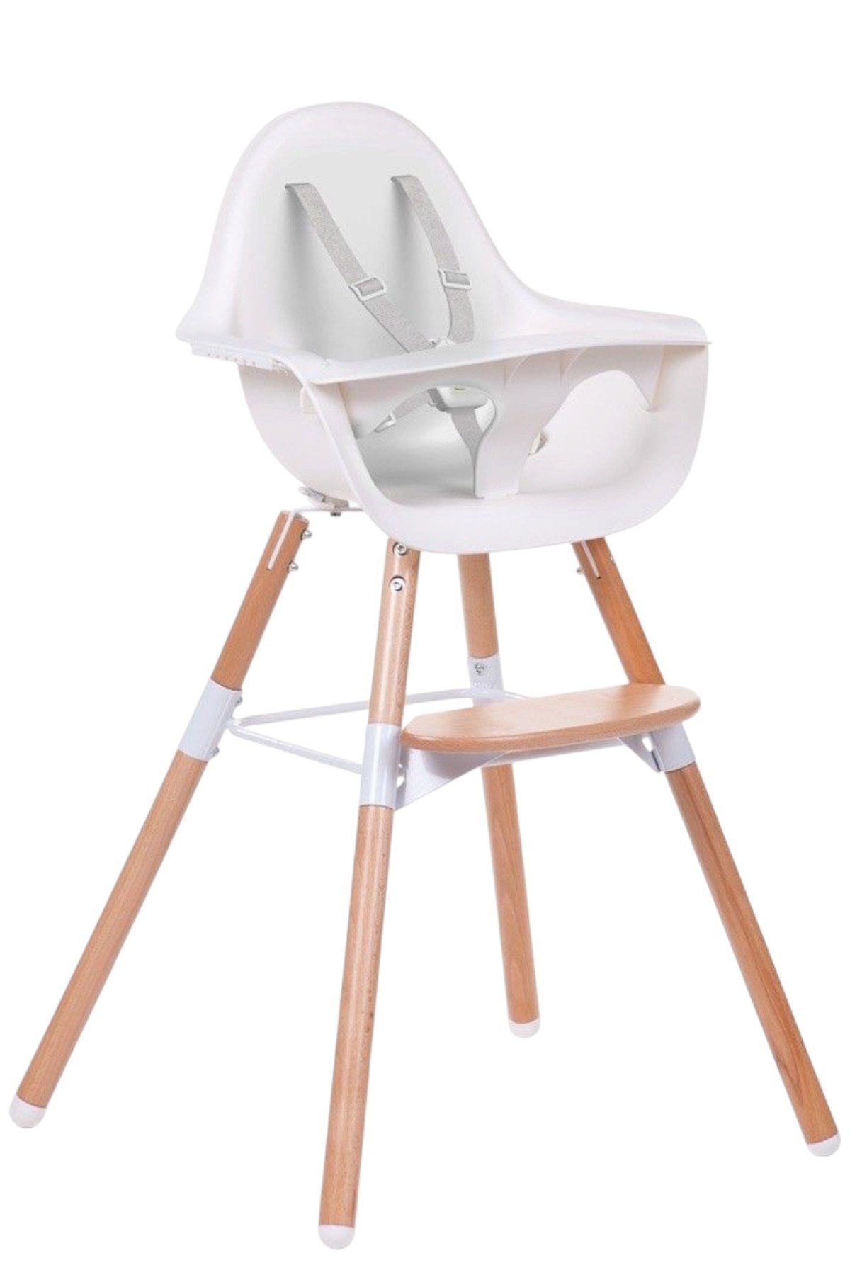 Child Home / Evolu 2 Mama Sandalyesi, Beyaz Naturel/Beyaz Tepsi) Std