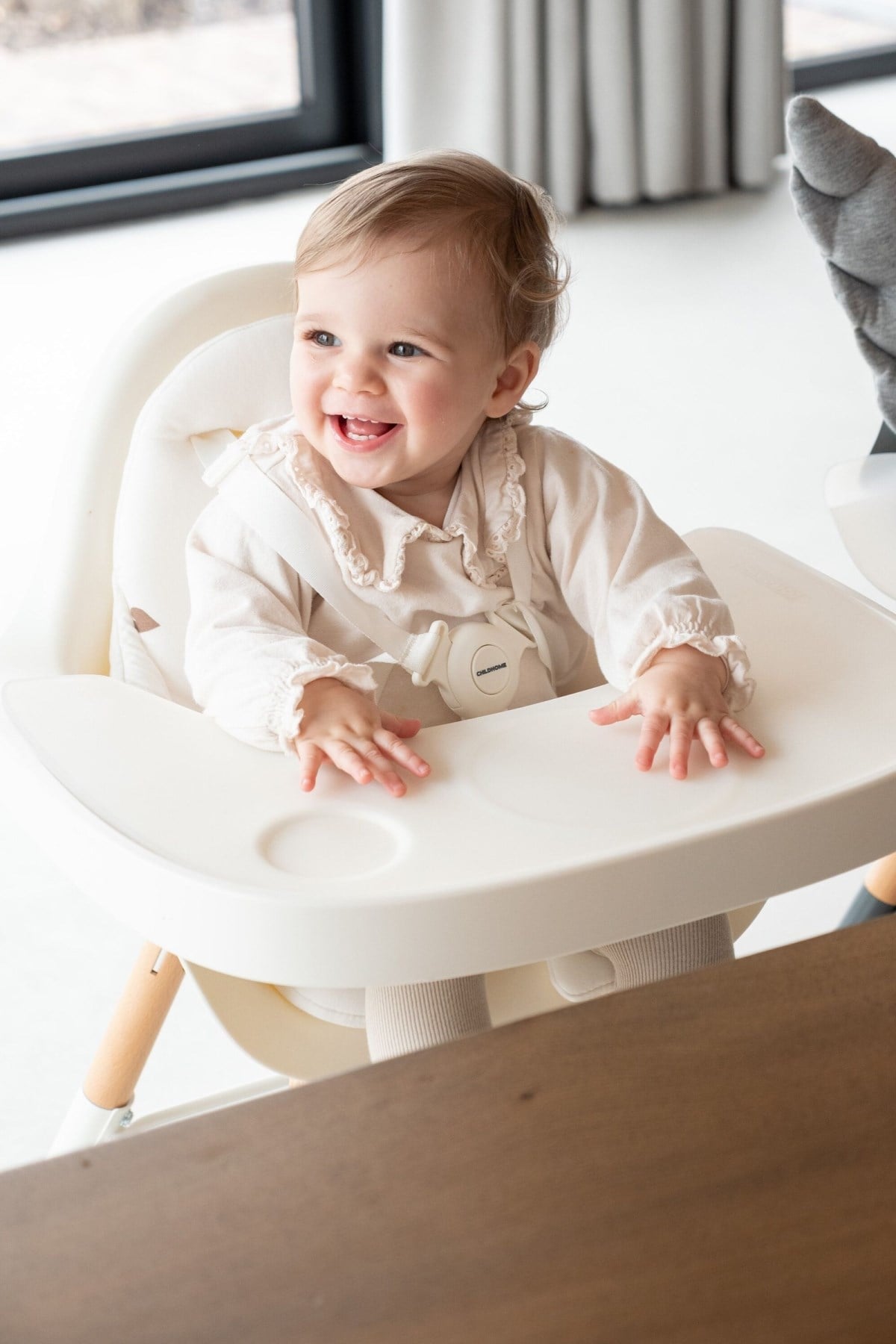 Child Home / Evolu 2 Mama Sandalyesi, Beyaz Naturel/Beyaz Tepsi) Std