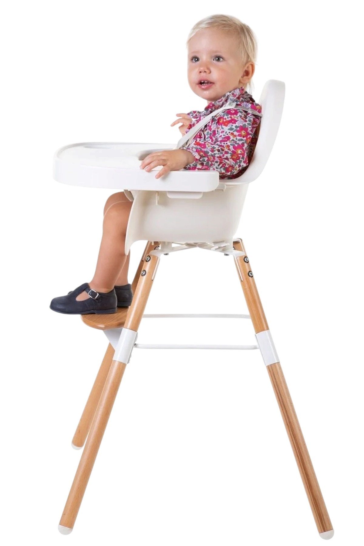 Child Home / Evolu 2 Mama Sandalyesi, Beyaz Naturel/Beyaz Tepsi) Std