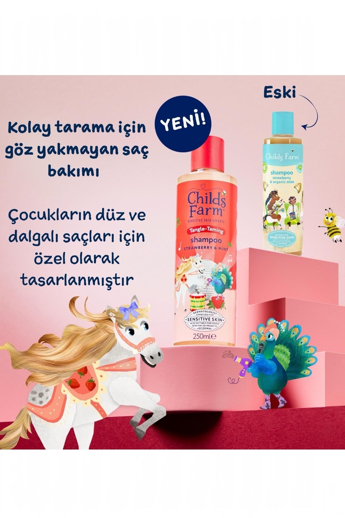 Childs Farm Çilek ve Organik Nane Özlü Çocuk Şampuan Renksiz