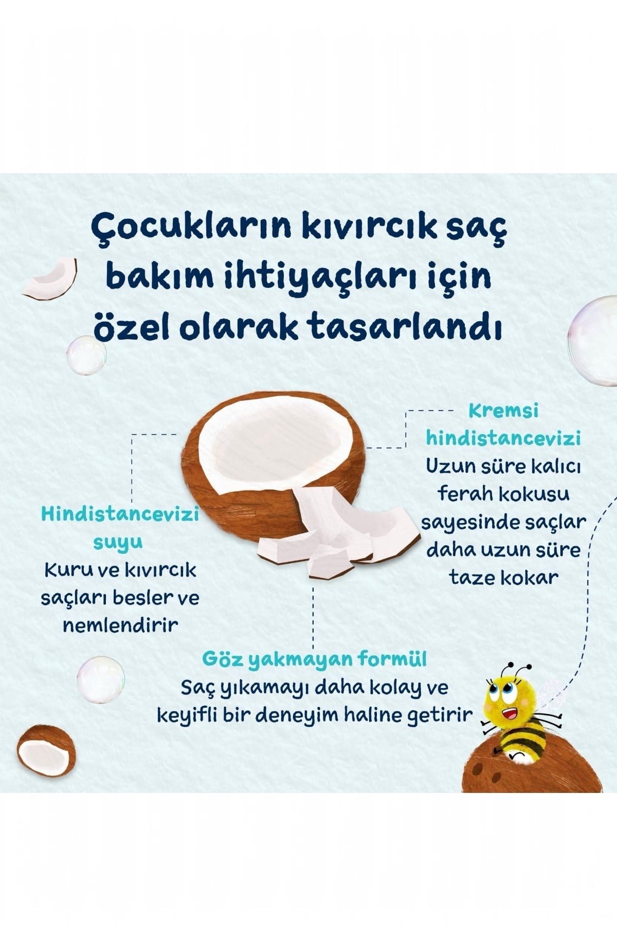 Childs Farm Kuru ve Kıvırcık Saçlar İçin Hindistan Cevizi Özlü Çocuk Saç Kremi Renksiz
