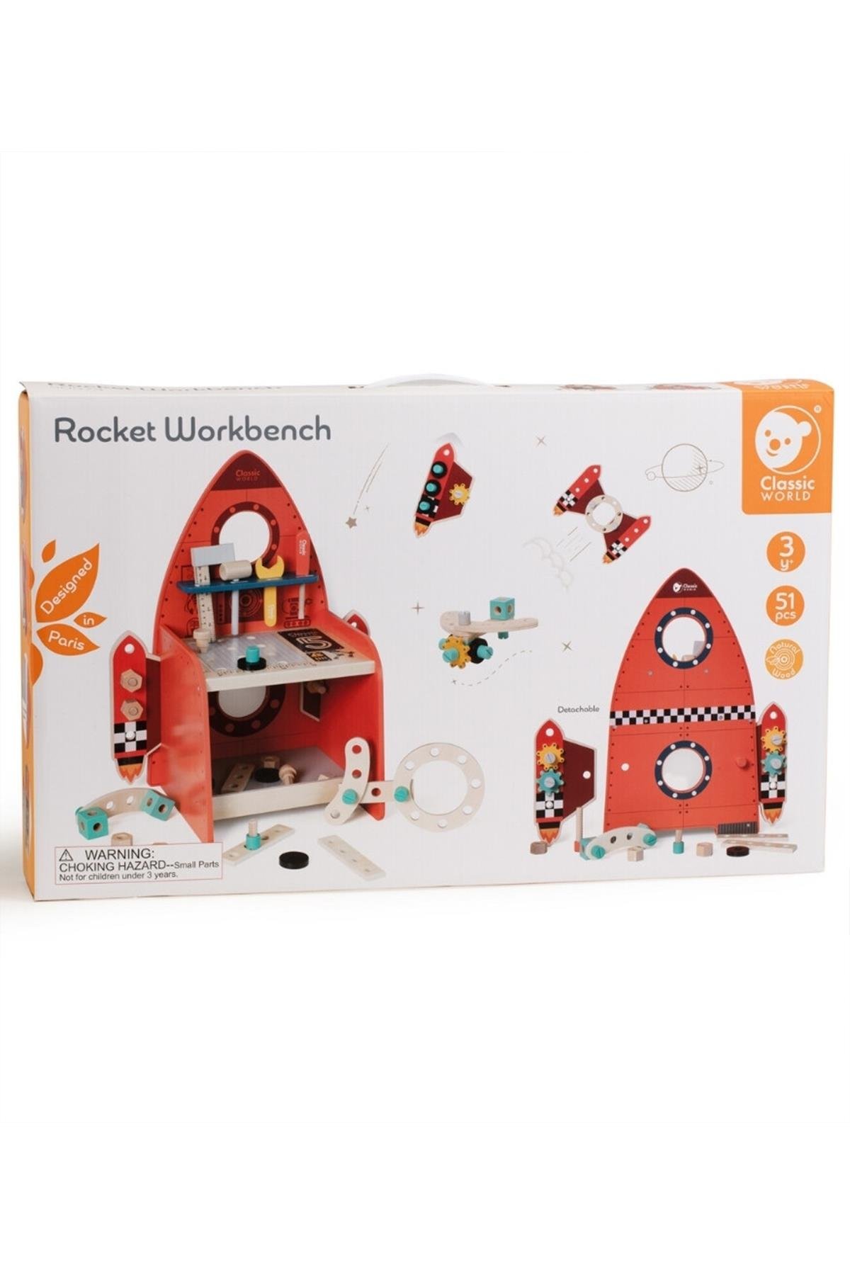 Classic World Ahşap Roket Çalışma Tezgahı Çok Renkli