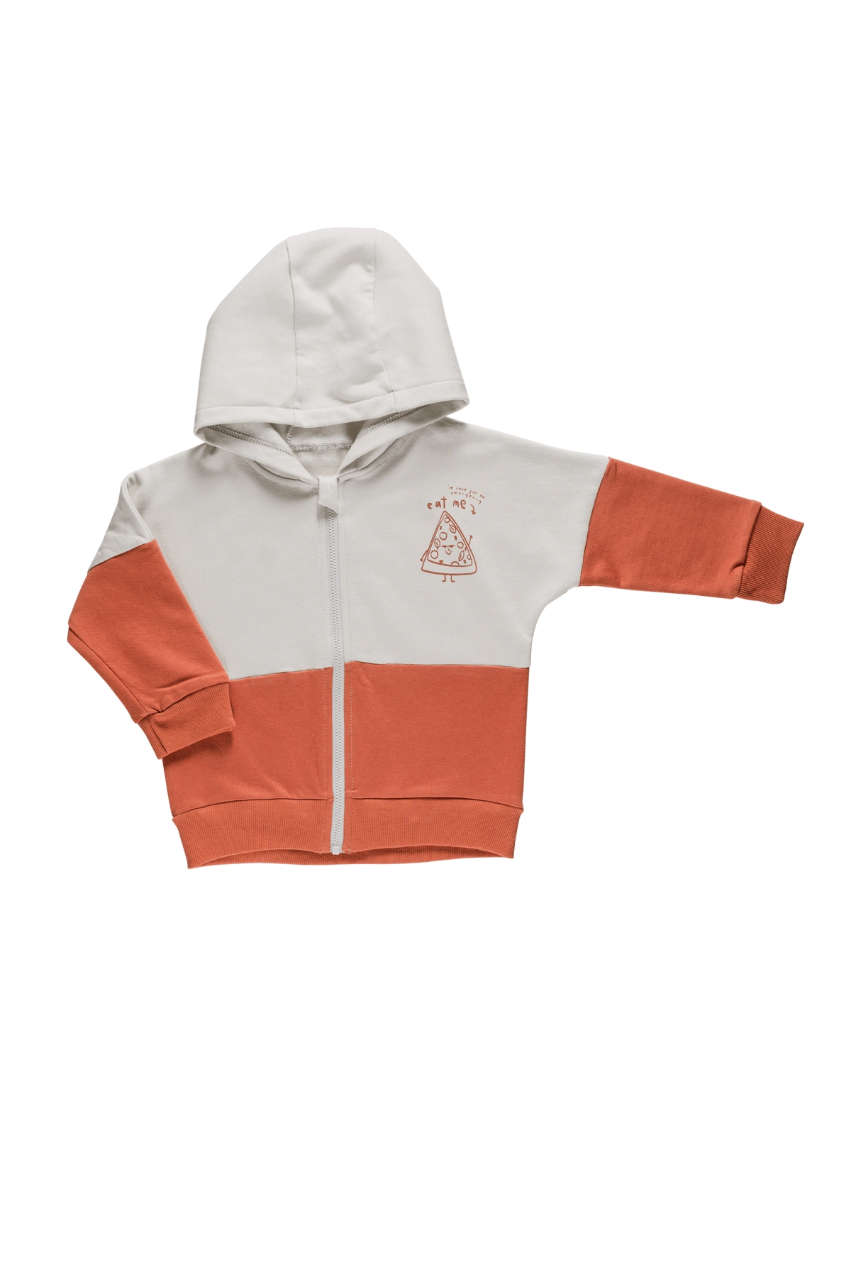 Color-Block Kapüşonlu Sweatshirt Terracotta