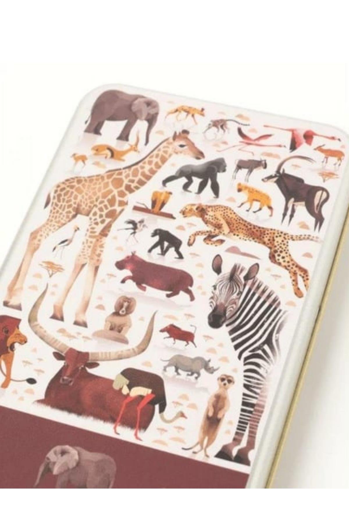 Crocodile Creek Metal Kutu Puzzle - 150 Parça - Afrika Hayvanları Çok Renkli
