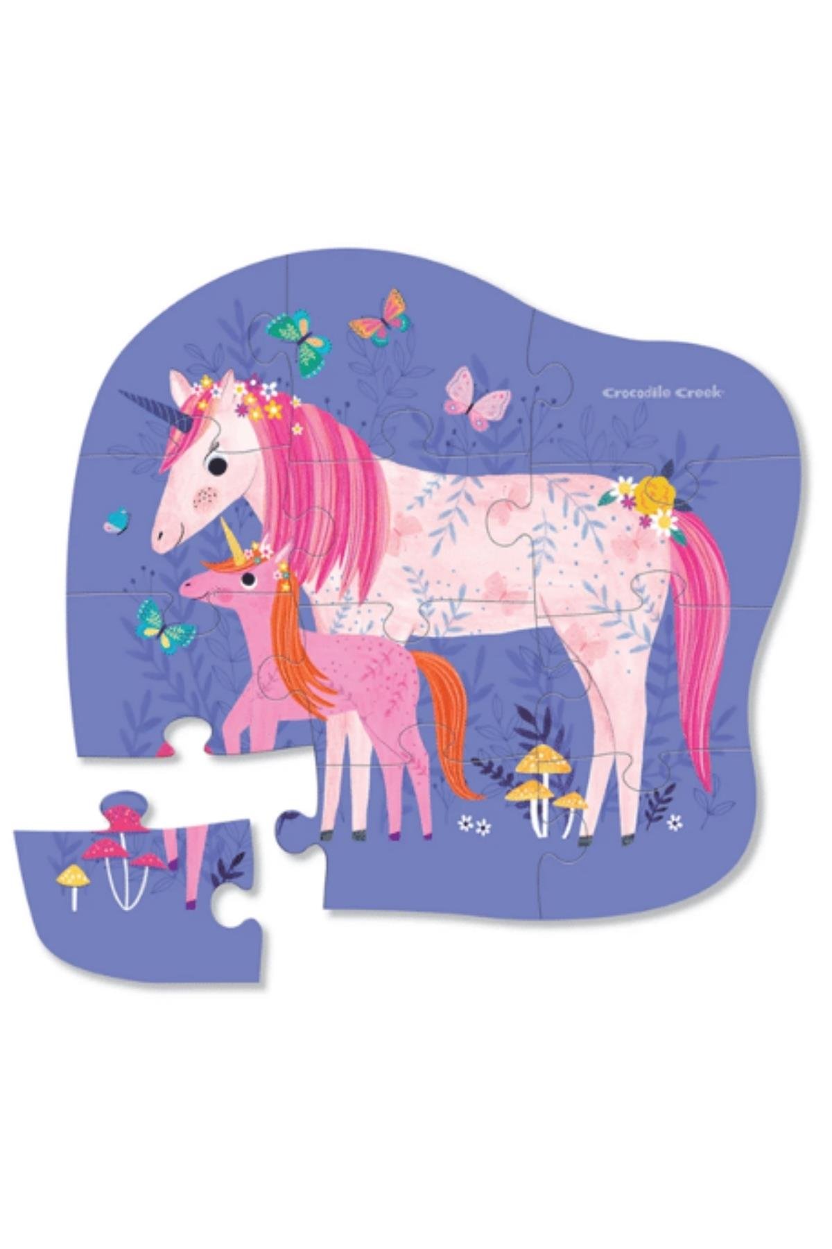 Crocodile Creek Mini Puzzle - 12 Parça - Unicorn Çok Renkli