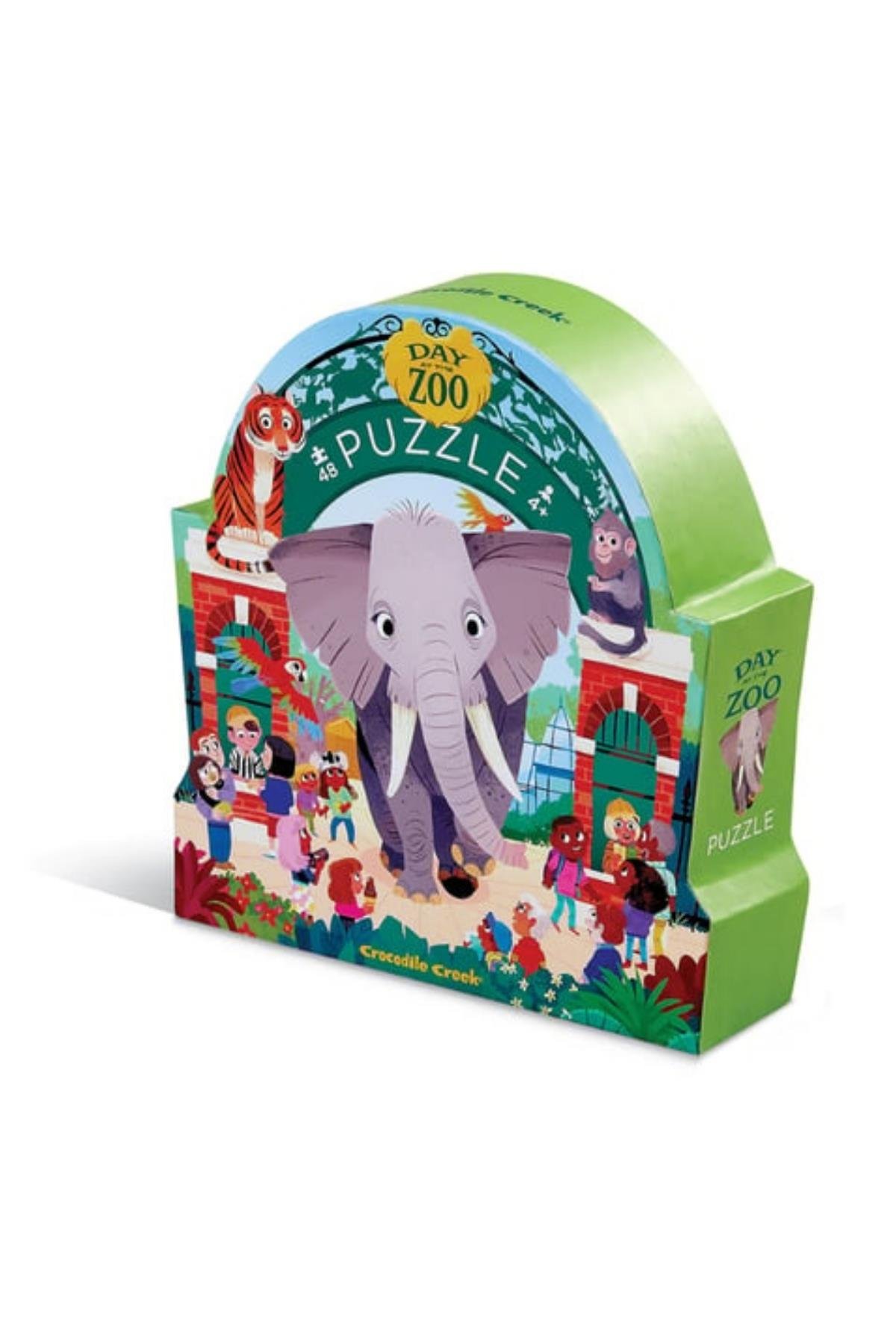 Crocodile Creek Müzede Bir Gün Puzzle - 48 Parça - Hayvanat Bahçesi Çok Renkli