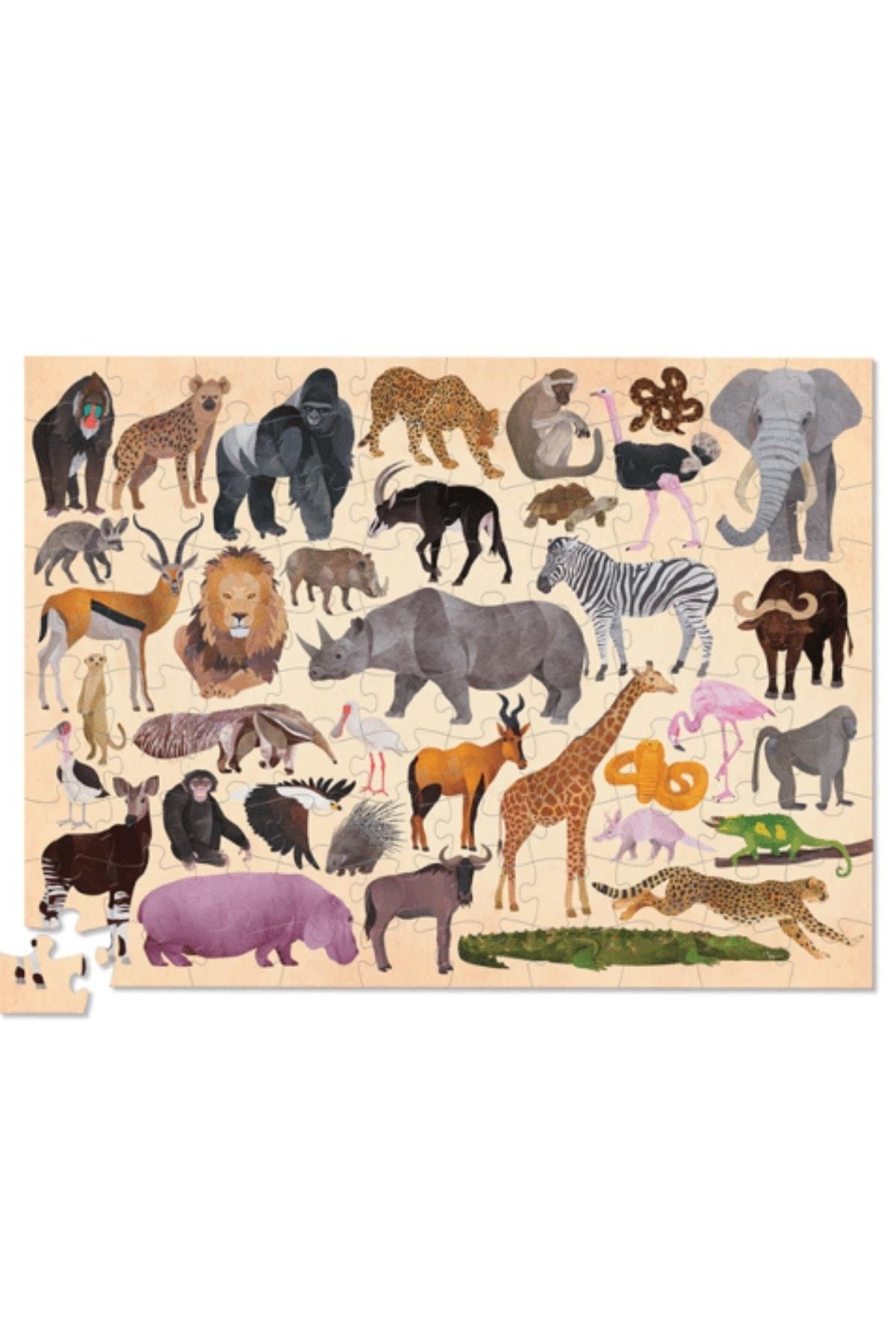 Crocodile Creek Puzzle - 100 Parça - Vahşi Hayvanlar Çok Renkli