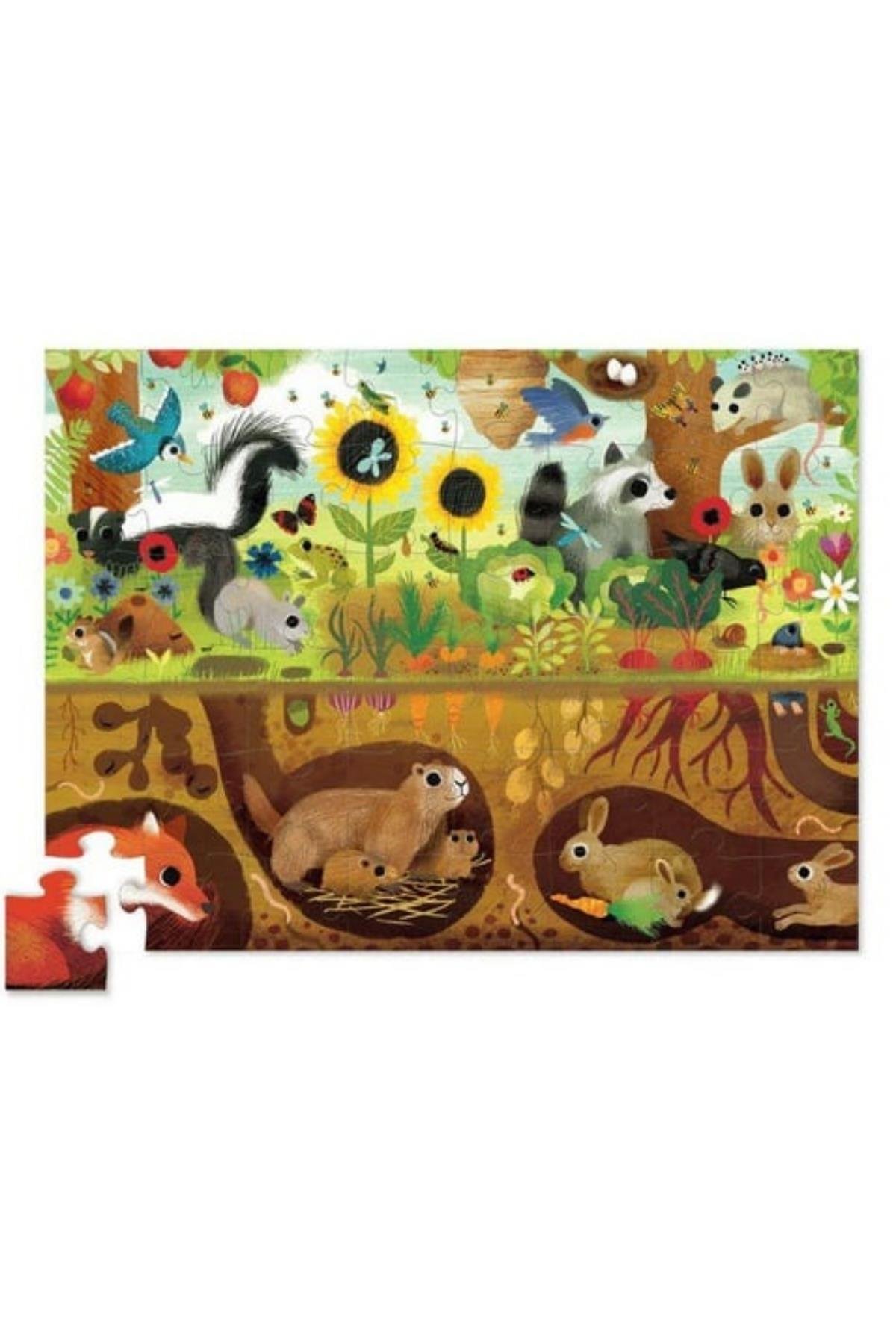 Crocodile Creek Puzzle - 48  Parça - Arka Bahçe Keşfi Çok Renkli