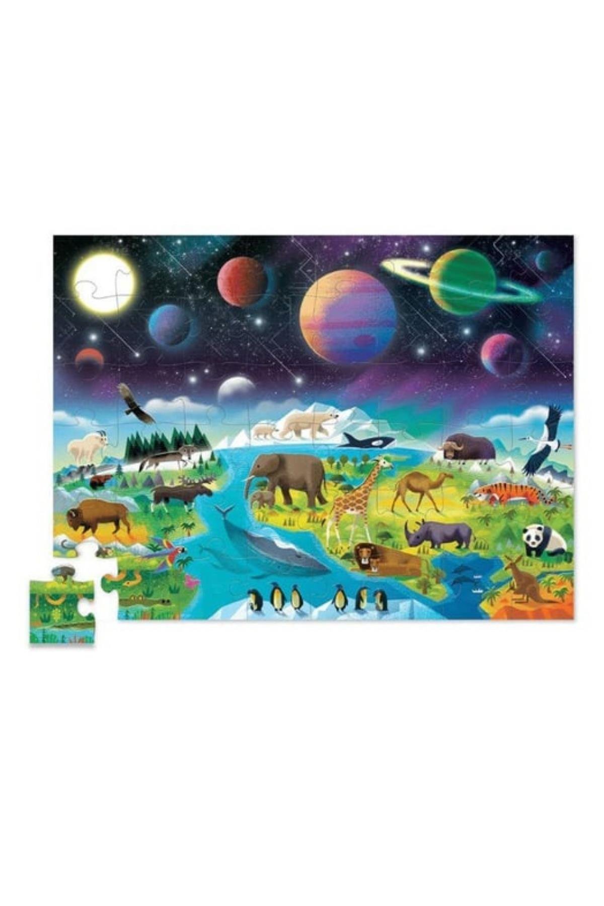 Crocodile Creek  Puzzle - 48 Parça - Dünya Ve Uzay Çok Renkli
