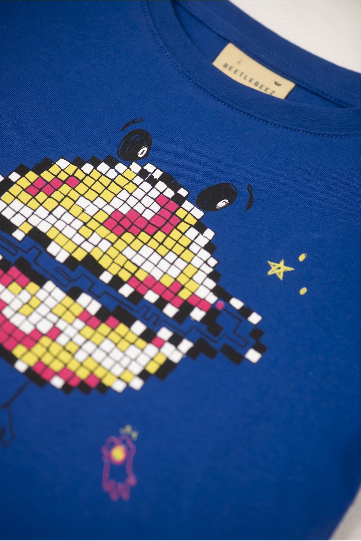 DANCING PLANET T-SHIRT - BLUE Mavi
