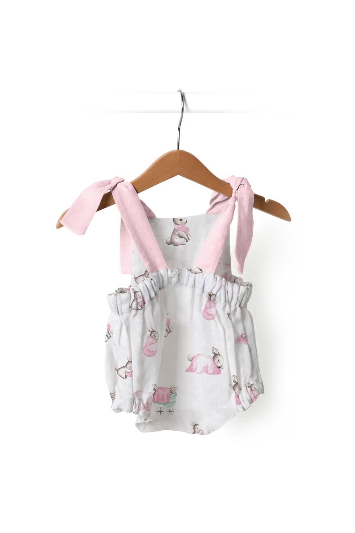 Deux Lapins / Bébé Lapin Rose Kısa Tulum std