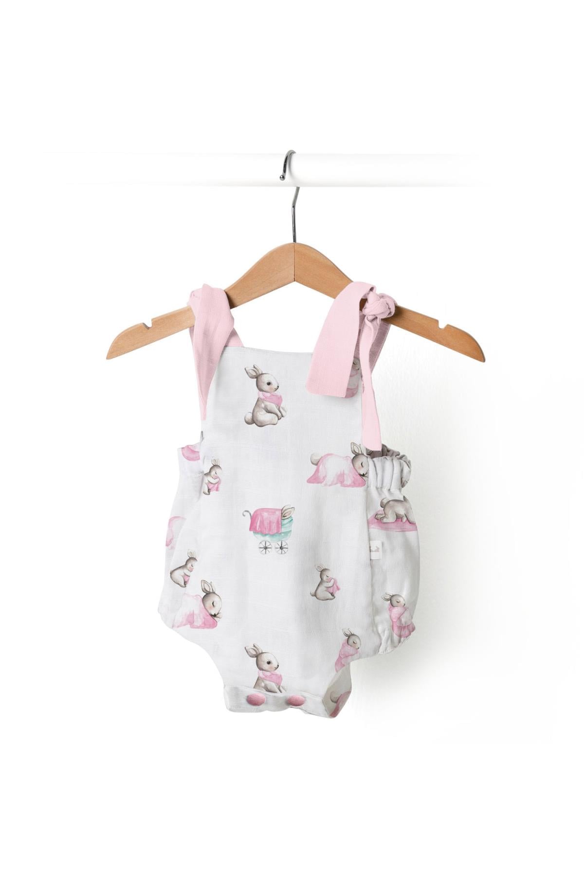Deux Lapins / Bébé Lapin Rose Kısa Tulum std