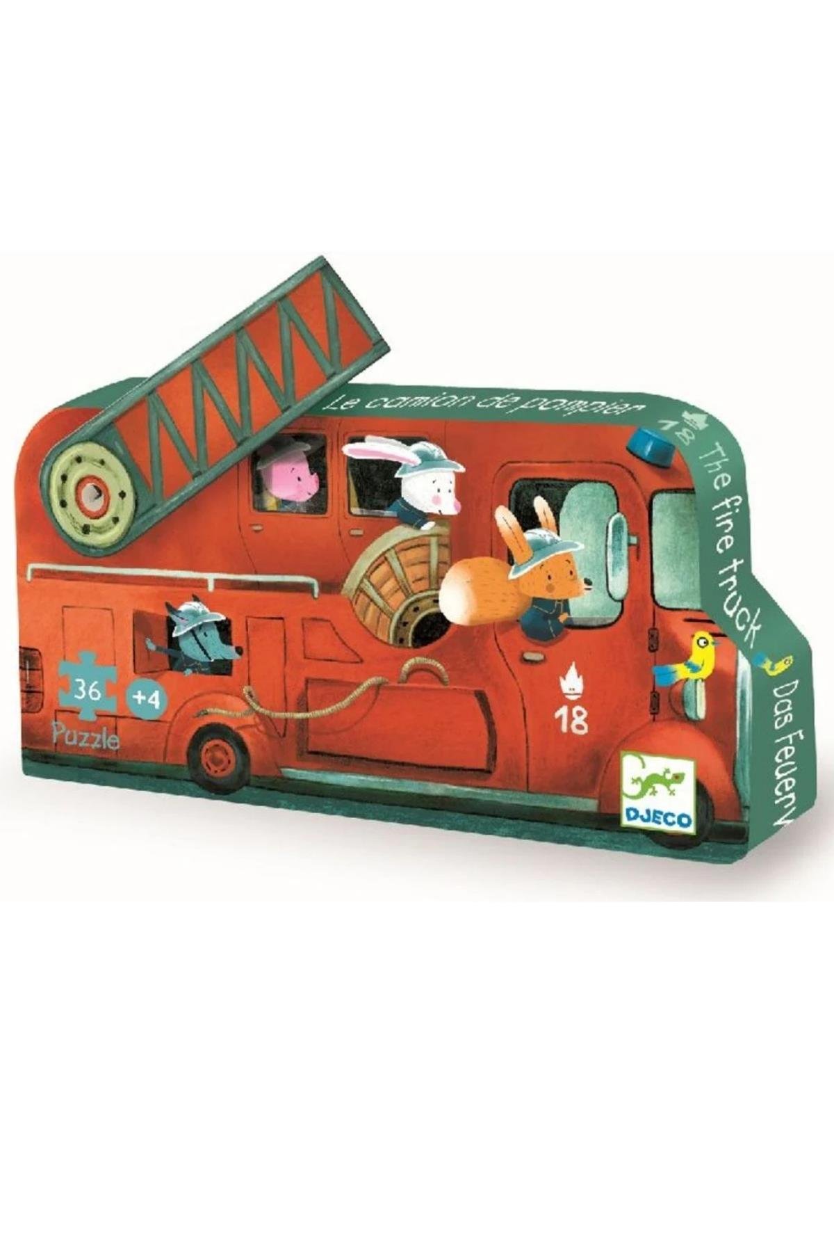 Djeco Dekoratif Puzzle 16 Parça - The Fire Truck Çok Renkli