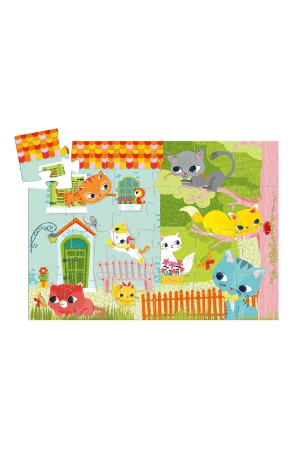 Djeco Dekoratif Puzzle 24 Parça - Pachat And His Friends Çok Renkli
