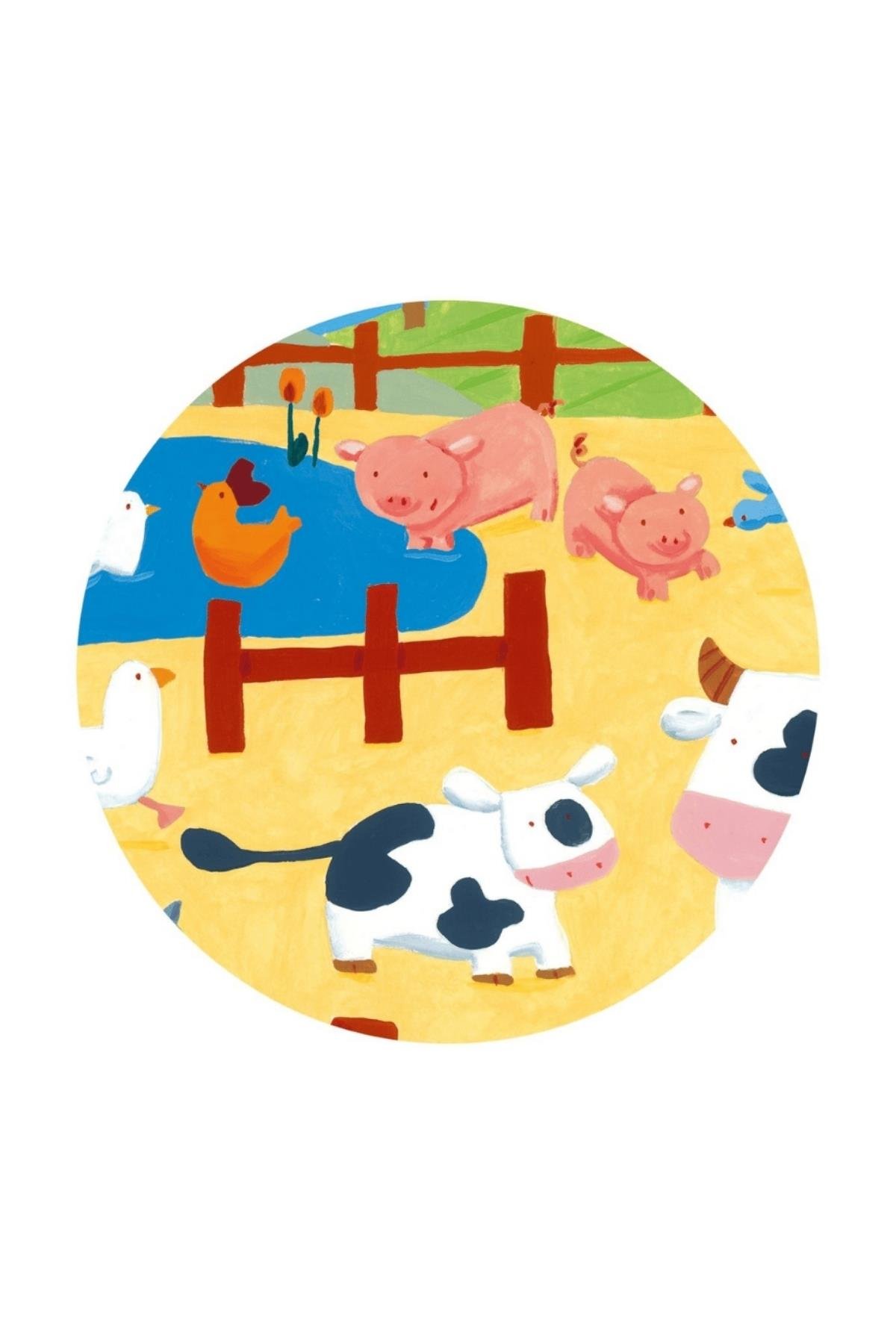 Djeco Dekoratif Puzzle 24 Parça - The Cows On The Farm Çok Renkli