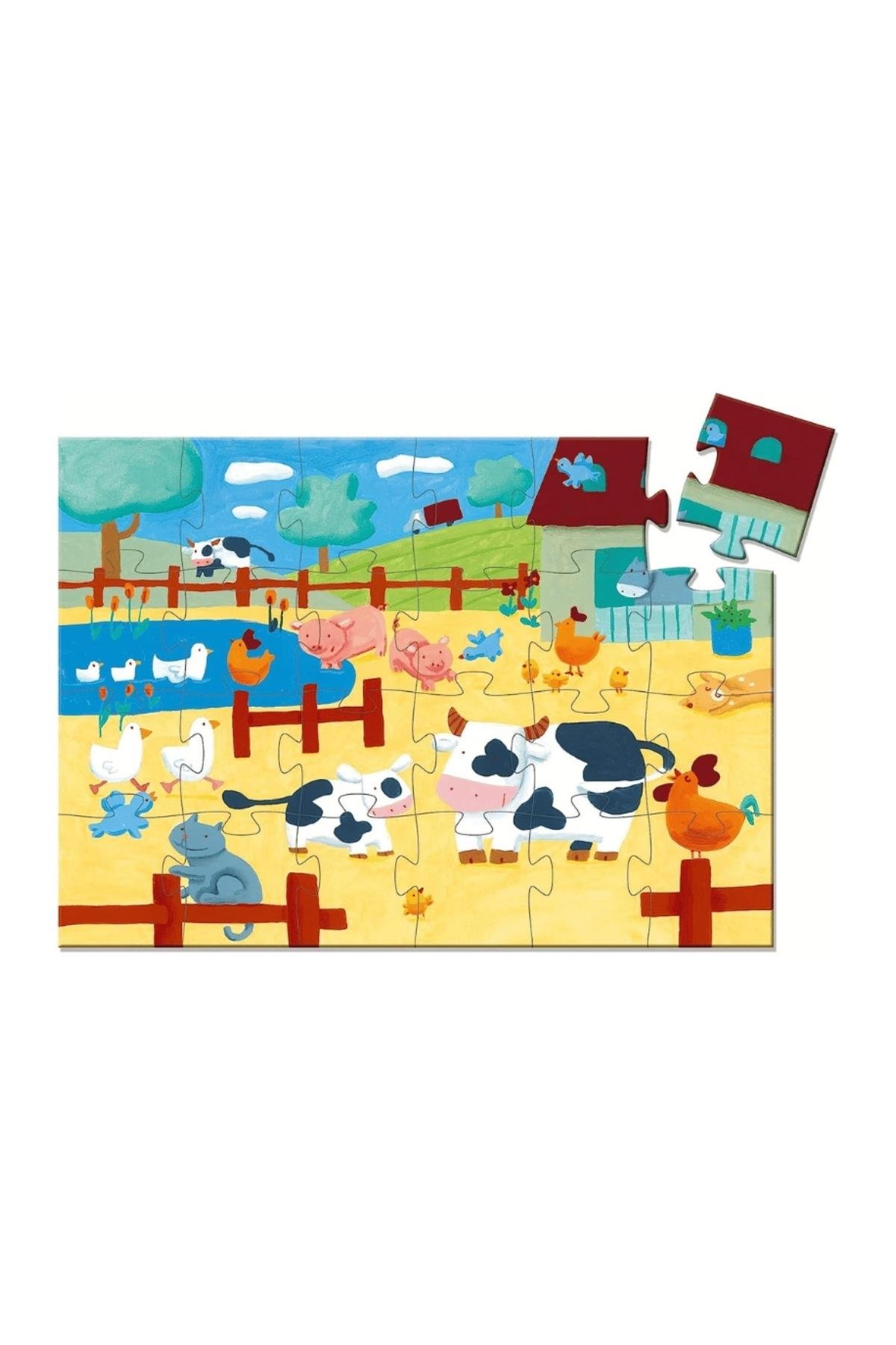 Djeco Dekoratif Puzzle 24 Parça - The Cows On The Farm Çok Renkli