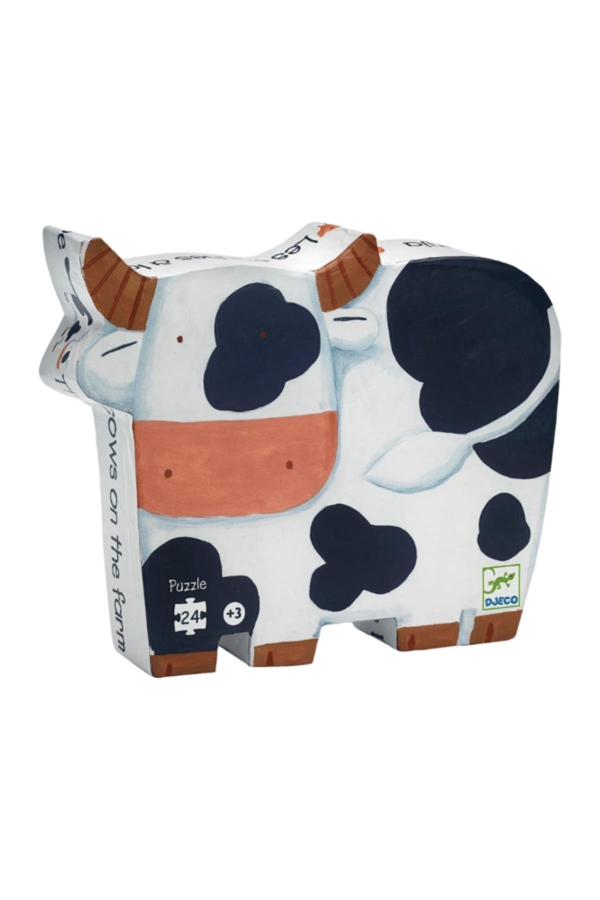 Djeco Dekoratif Puzzle 24 Parça - The Cows On The Farm Çok Renkli