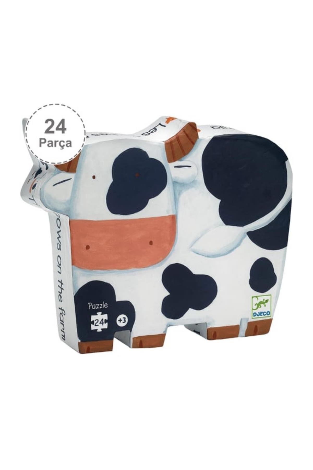 Djeco Dekoratif Puzzle 24 Parça - The Cows On The Farm Çok Renkli