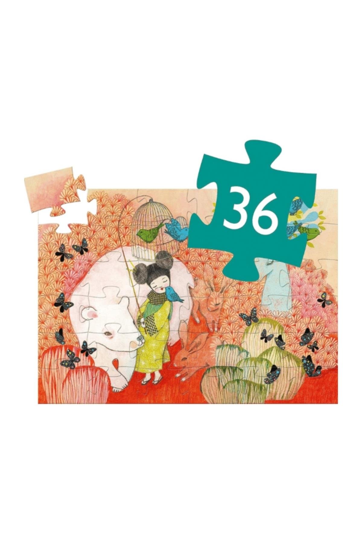 Djeco Dekoratif Puzzle 36 Parça/Japon Prenses Çok Renkli