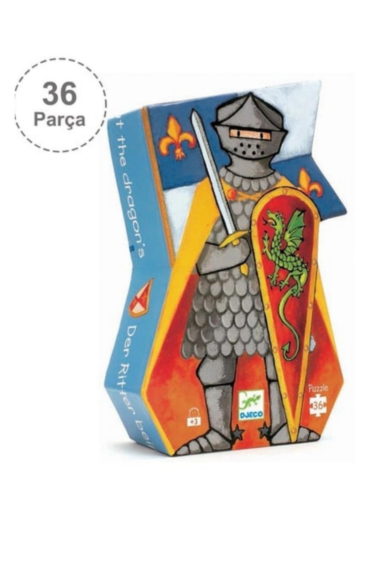 Djeco Dekoratif Puzzle 36 Parça/The Knight At The Dragon Çok Renkli