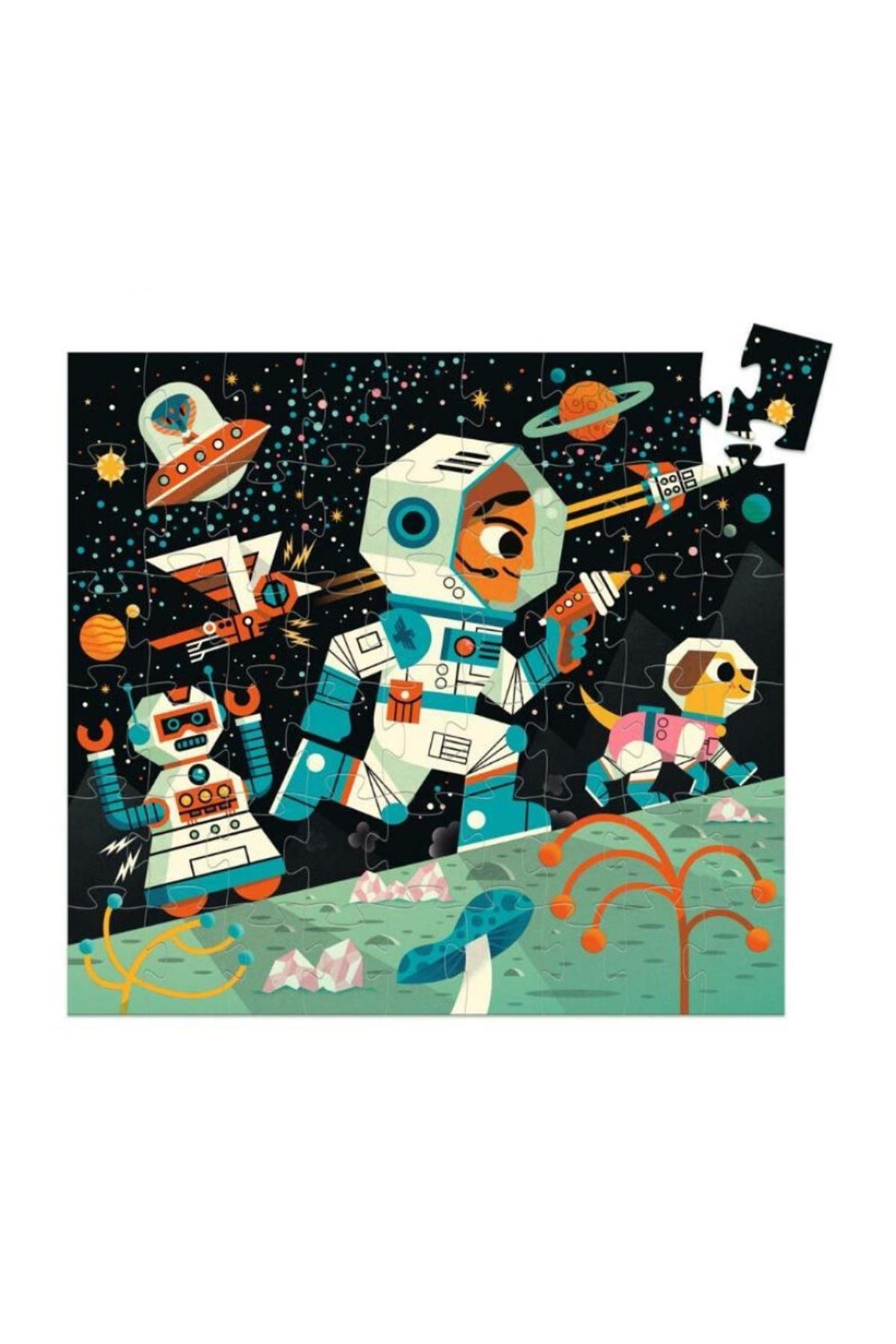 Djeco Dekoratif Puzzle 54 Parça / Space Station Çok Renkli