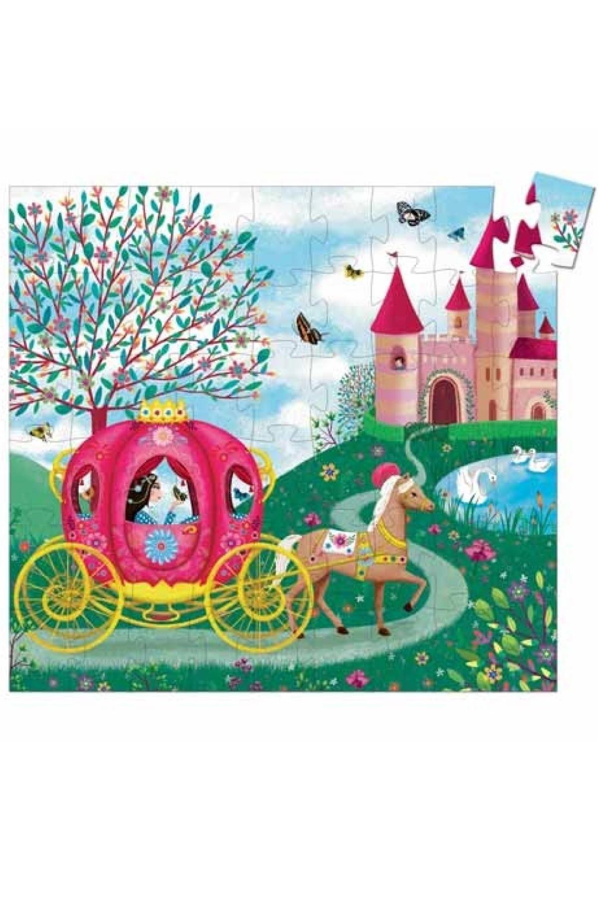 Djeco/ Dekoratif Puzzle 54 Parça/Elise's Carriage Çok Renkli
