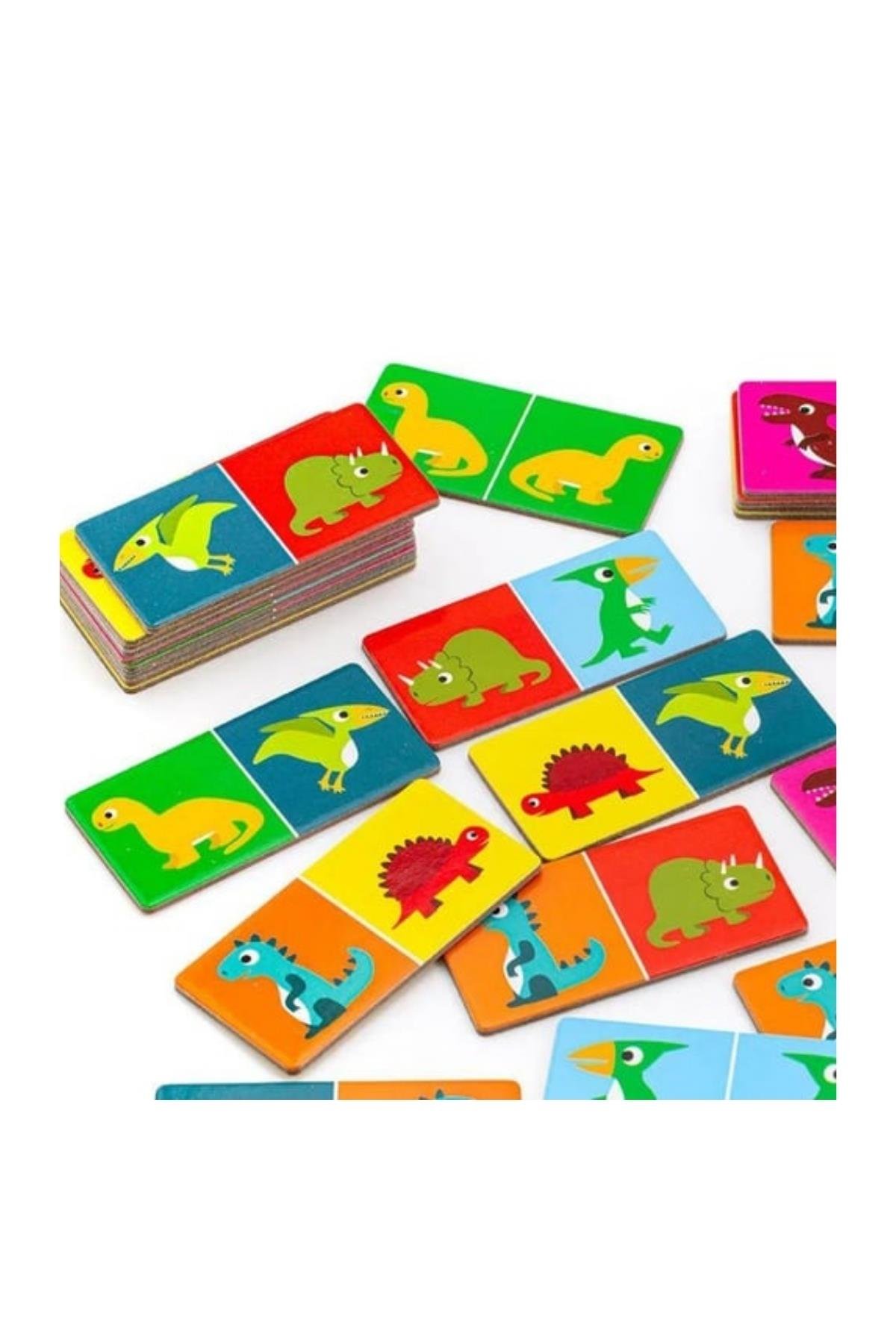 Djeco Domino 3'lü Kutu Oyunu / Dino Çok Renkli
