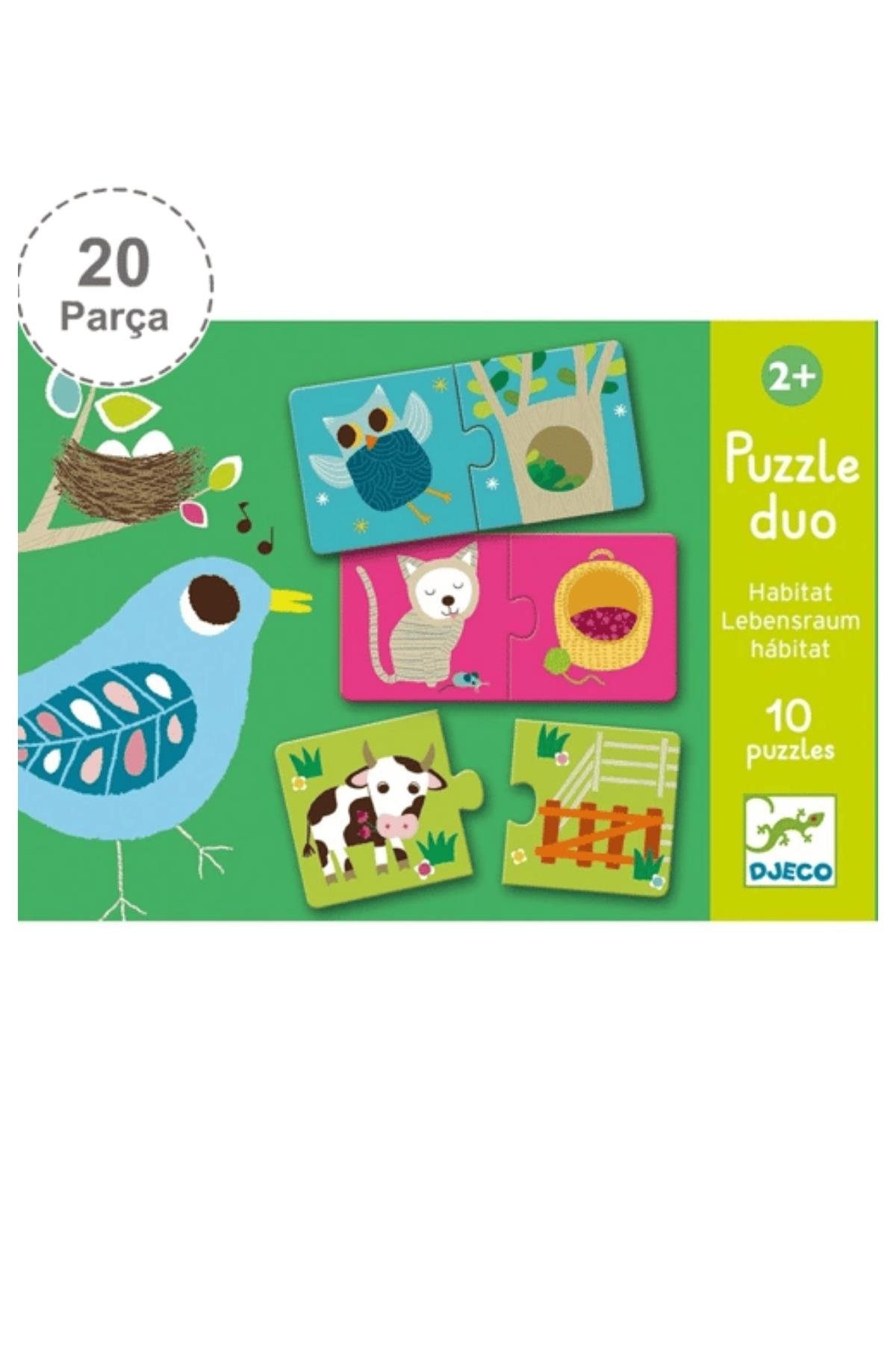 Djeco İkili Puzzle/ Duo Habitat Çok Renkli