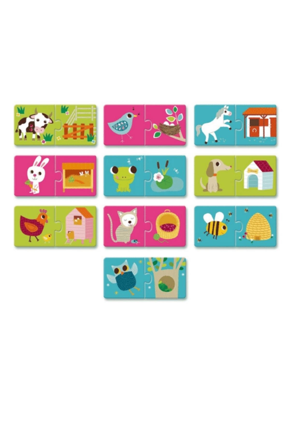 Djeco İkili Puzzle/ Duo Habitat Çok Renkli