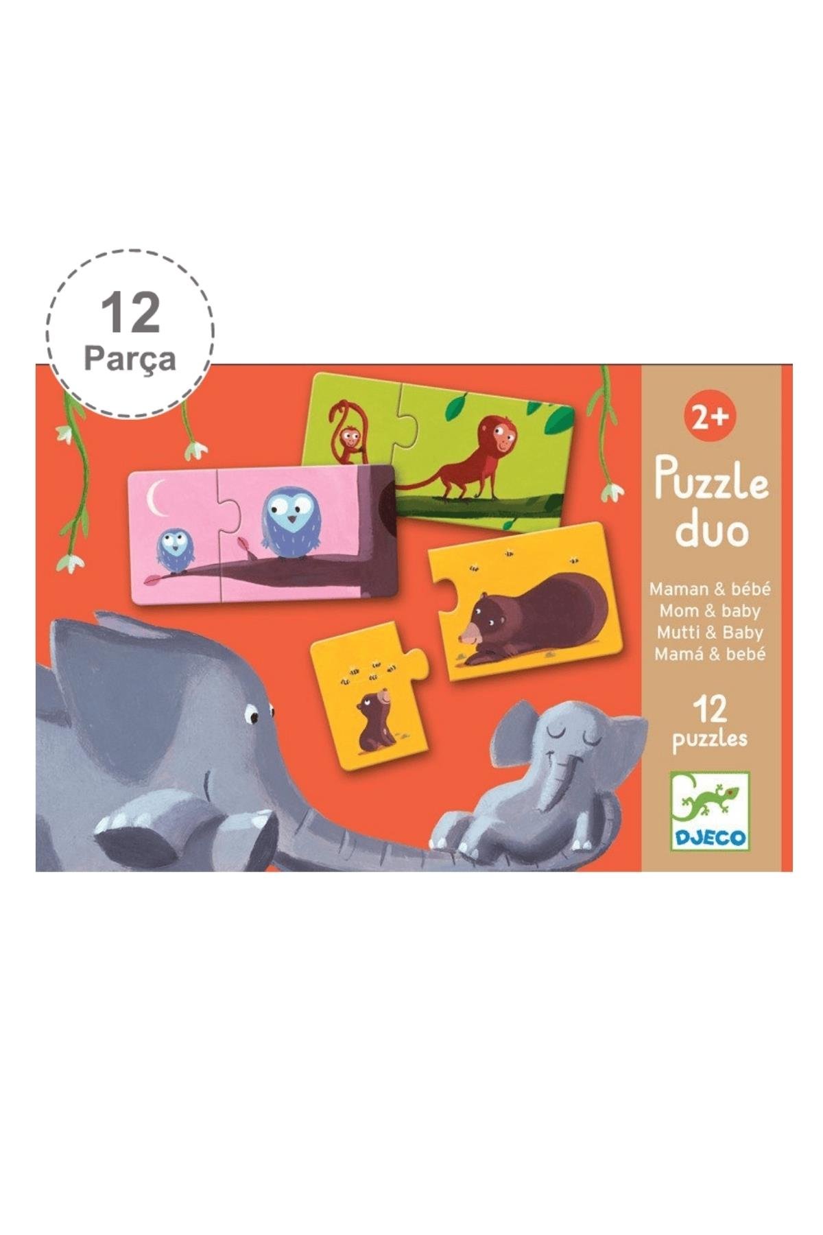 Djeco İkili Puzzle/ Duo Mom Baby Çok Renkli