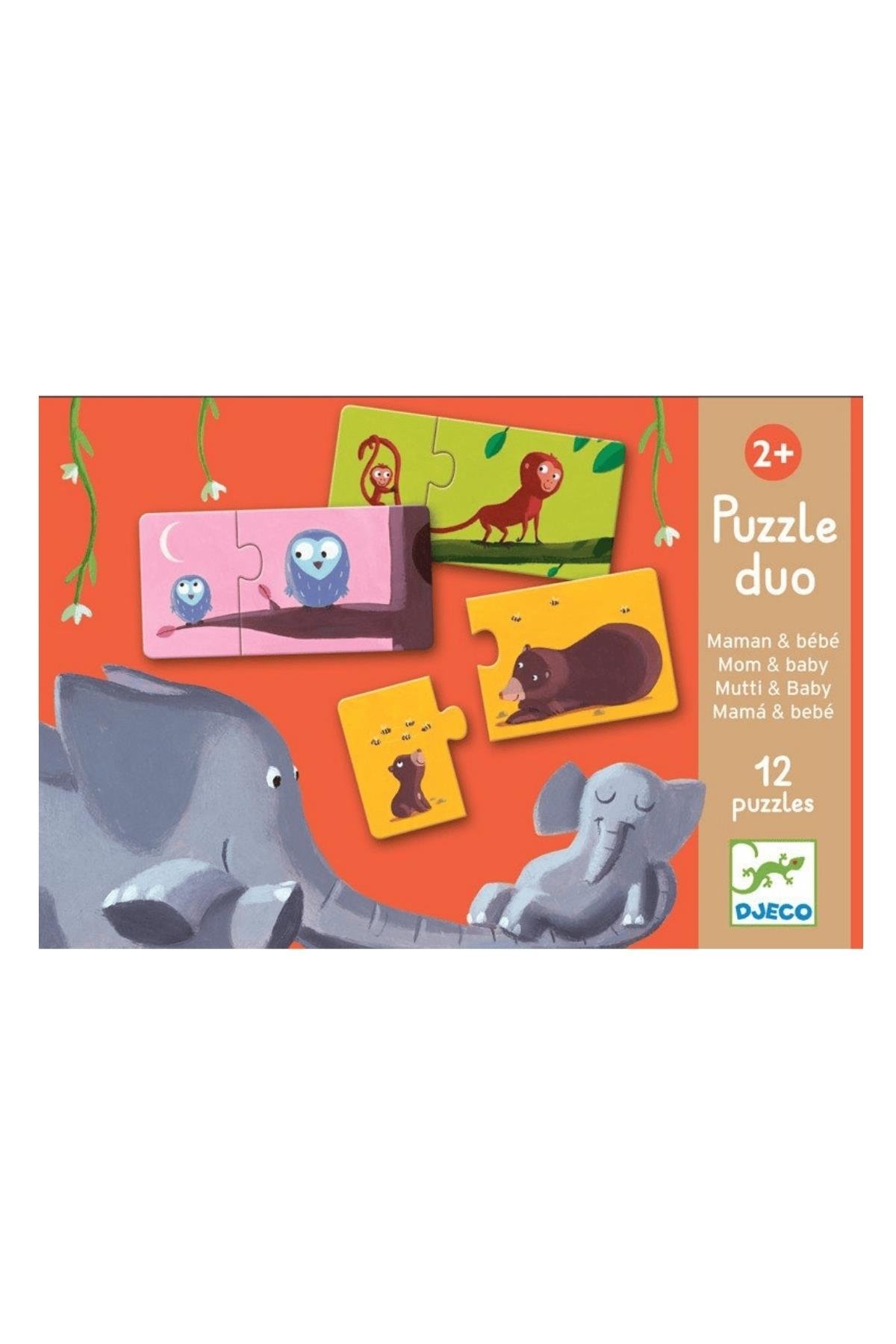 Djeco İkili Puzzle/ Duo Mom Baby Çok Renkli