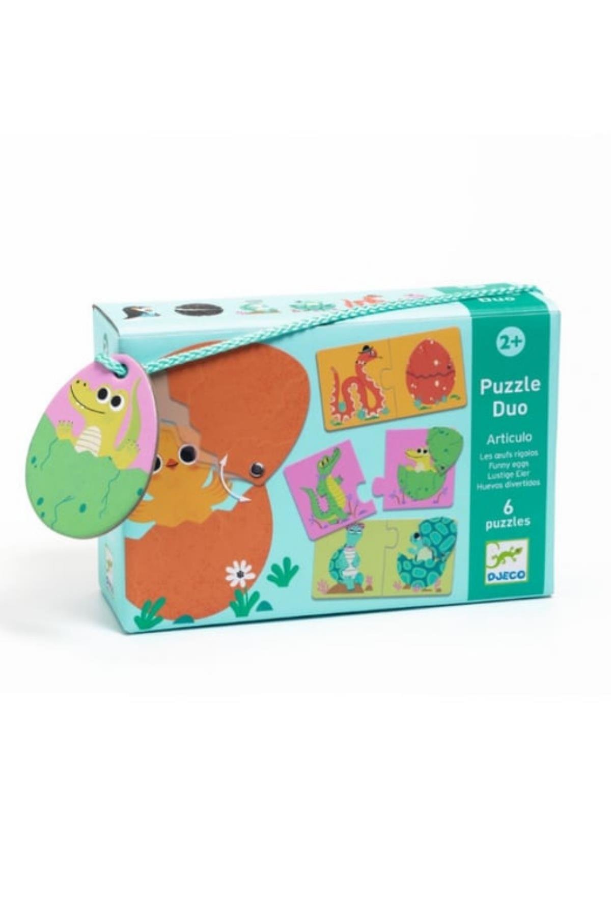 Djeco İkili Puzzle / Funny Eggs Çok Renkli