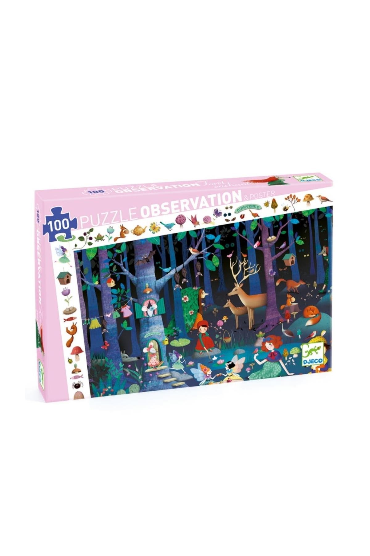 Djeco Klasik Puzzle 100 Parça/Enchanted Forest Çok Renkli