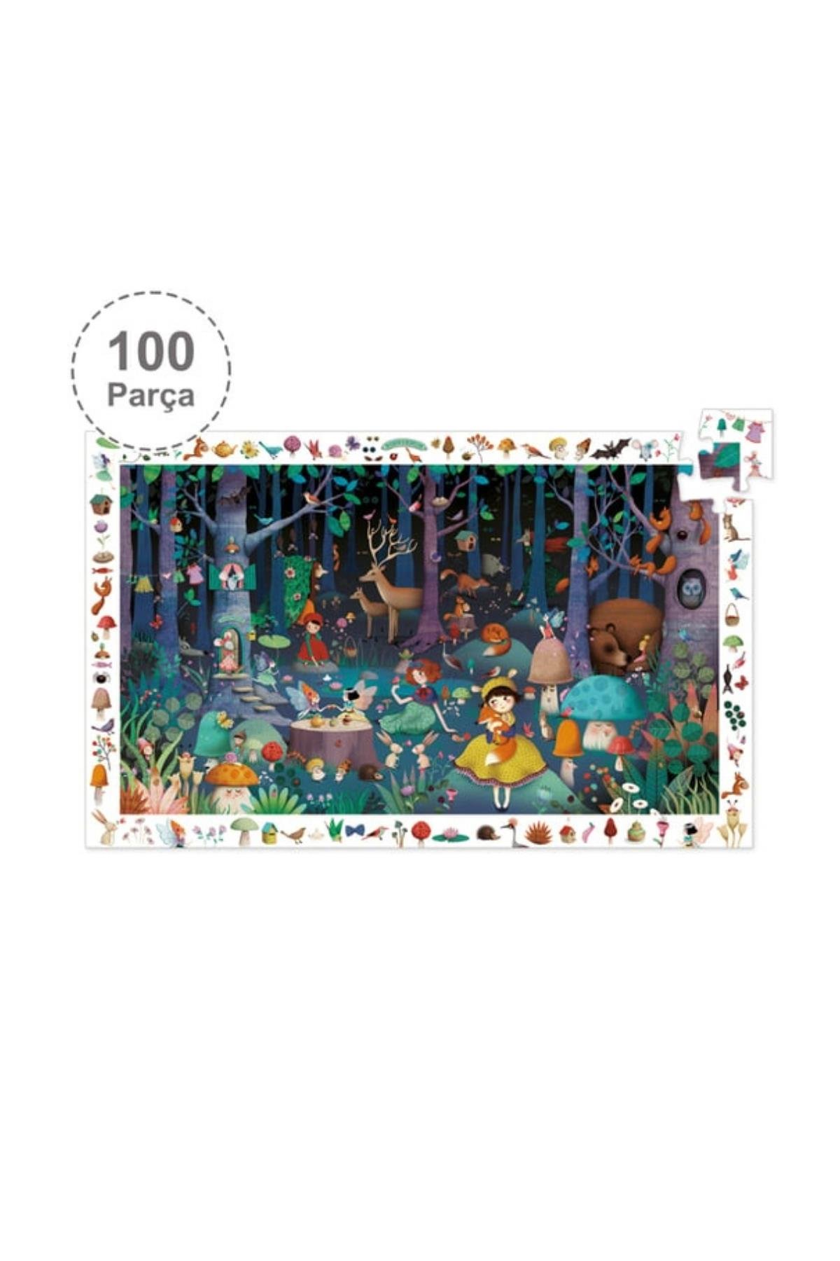 Djeco Klasik Puzzle 100 Parça/Enchanted Forest Çok Renkli