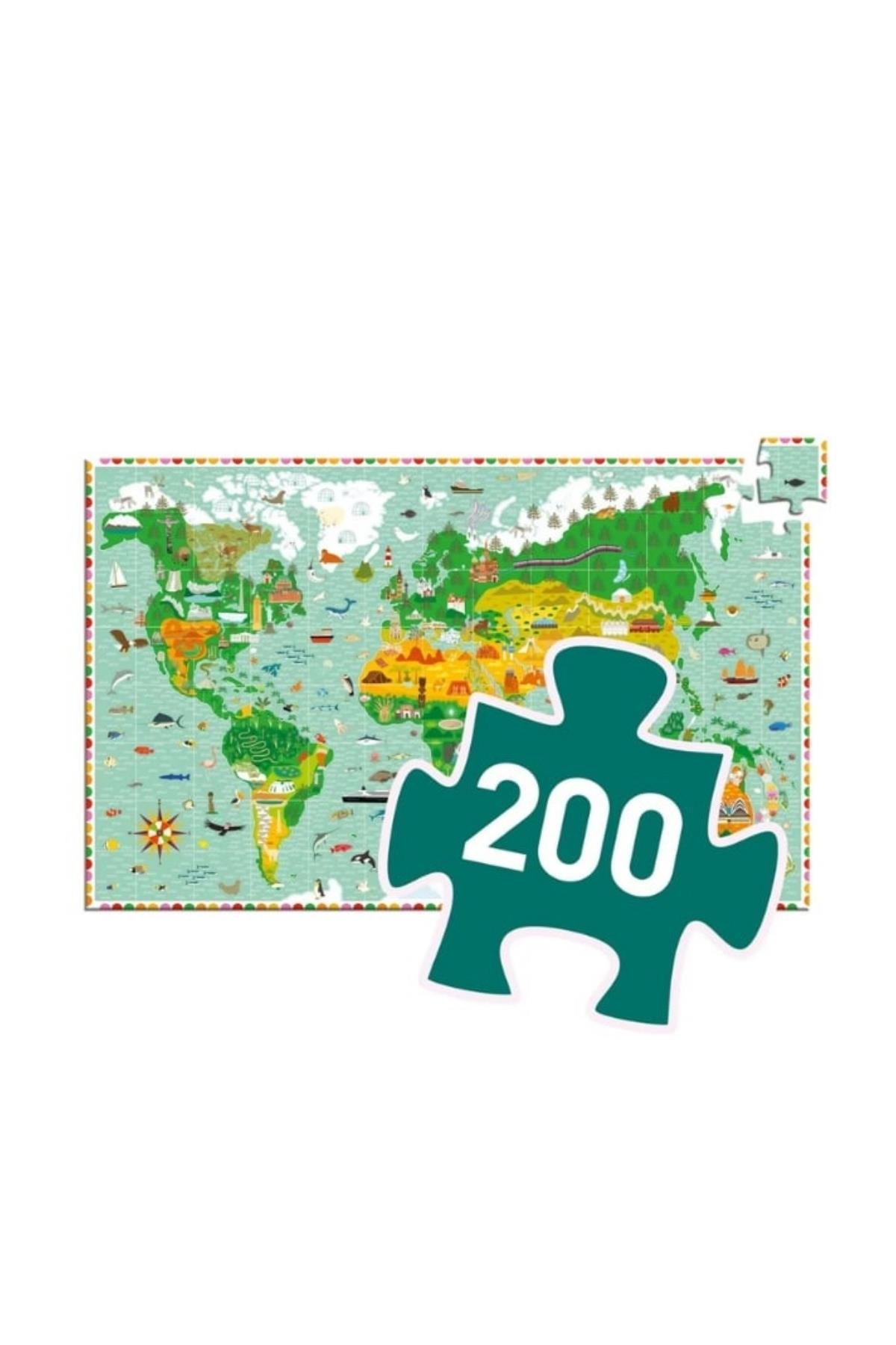 Djeco Klasik Puzzle 200 Parça/ Around The World Çok Renkli