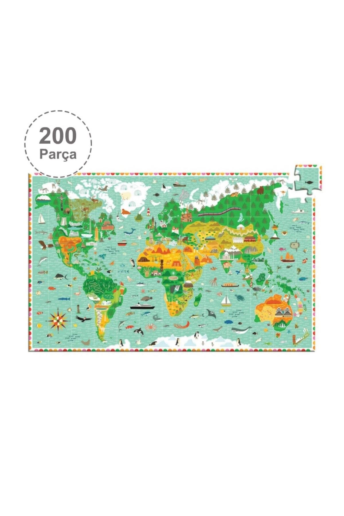 Djeco Klasik Puzzle 200 Parça/ Around The World Çok Renkli