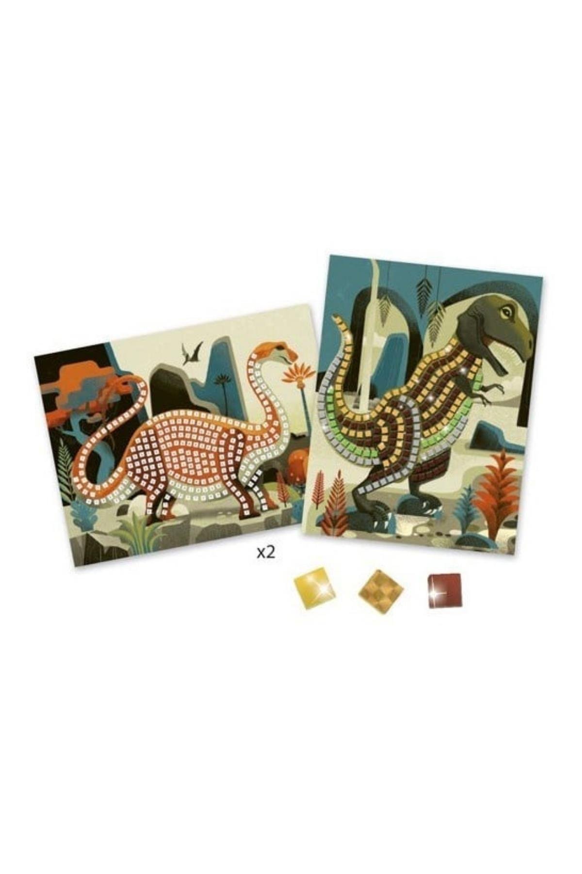 Djeco Mozaik Yapıştırma / Dinosaurs Çok Renkli