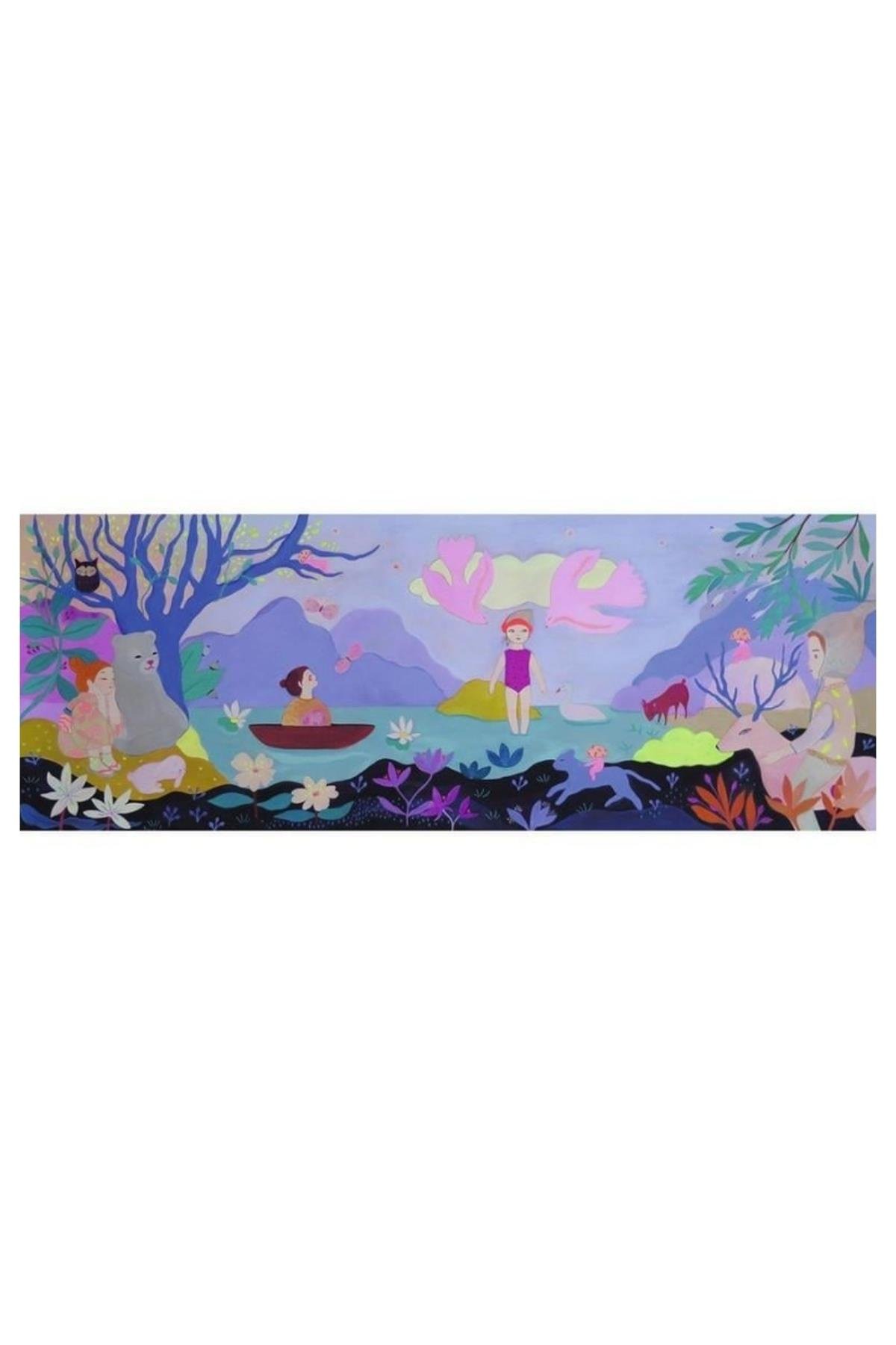 Djeco Panoramik Puzzle 100 Parça / Children's Lake Çok Renkli